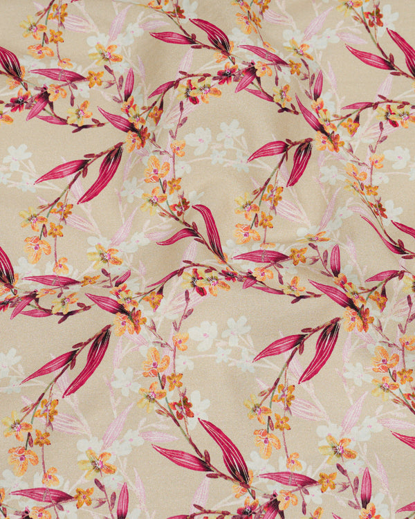 Clam Shell Brown Leaves Printed Super Soft Premium Cotton Shirt 8117-38, 8117-H-38, 8117-39, 8117-H-39, 8117-40, 8117-H-40, 8117-42, 8117-H-42, 8117-44, 8117-H-44, 8117-46, 8117-H-46, 8117-48, 8117-H-48, 8117-50, 8117-H-50, 8117-52, 8117-H-52
