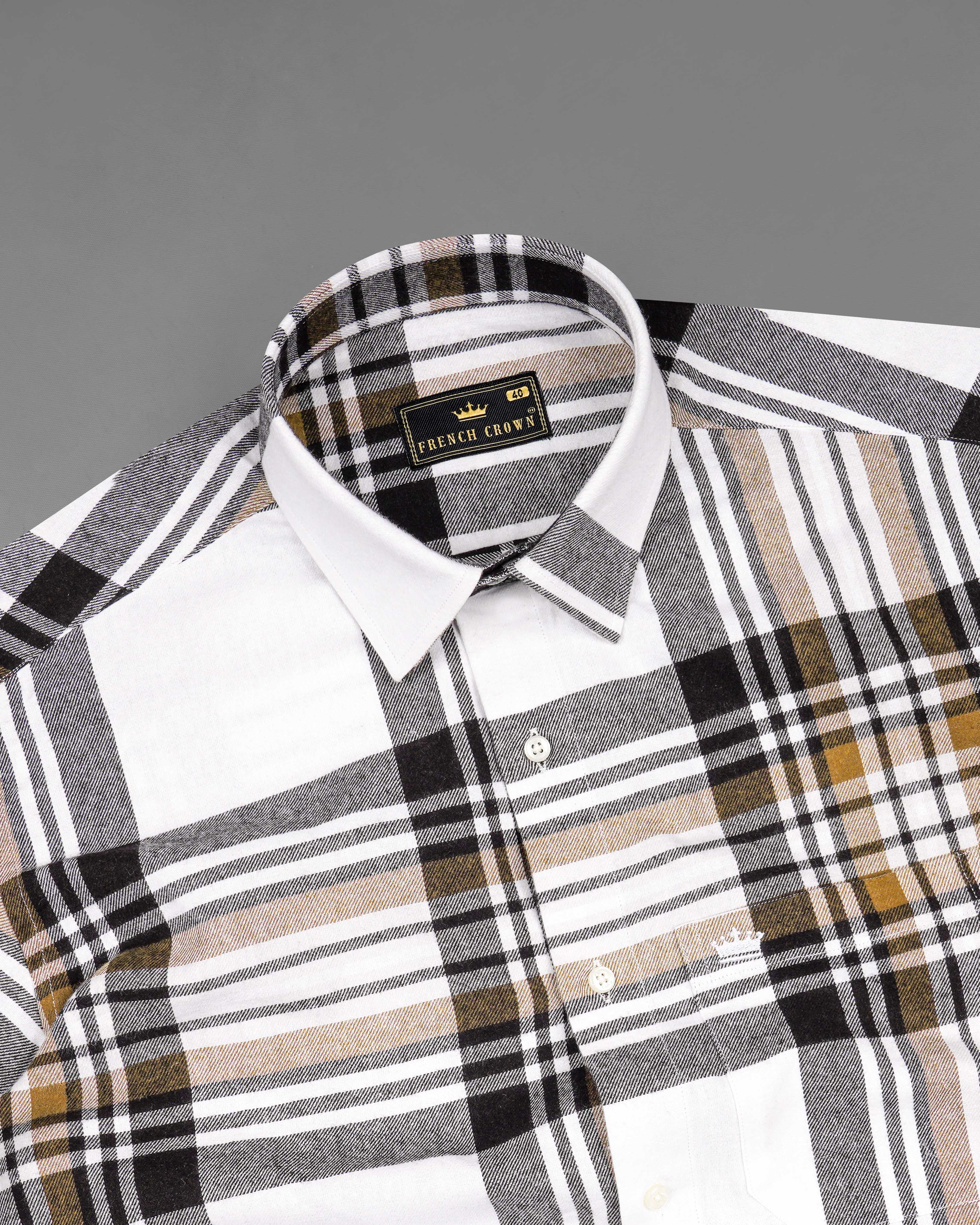 Bright White with Gunsmoke Gray Plaid Heavyweight Flannel Shirt 8121-38, 8121-H-38, 8121-39, 8121-H-39, 8121-40, 8121-H-40, 8121-42, 8121-H-42, 8121-44, 8121-H-44, 8121-46, 8121-H-46, 8121-48, 8121-H-48, 8121-50, 8121-H-50, 8121-52, 8121-H-52