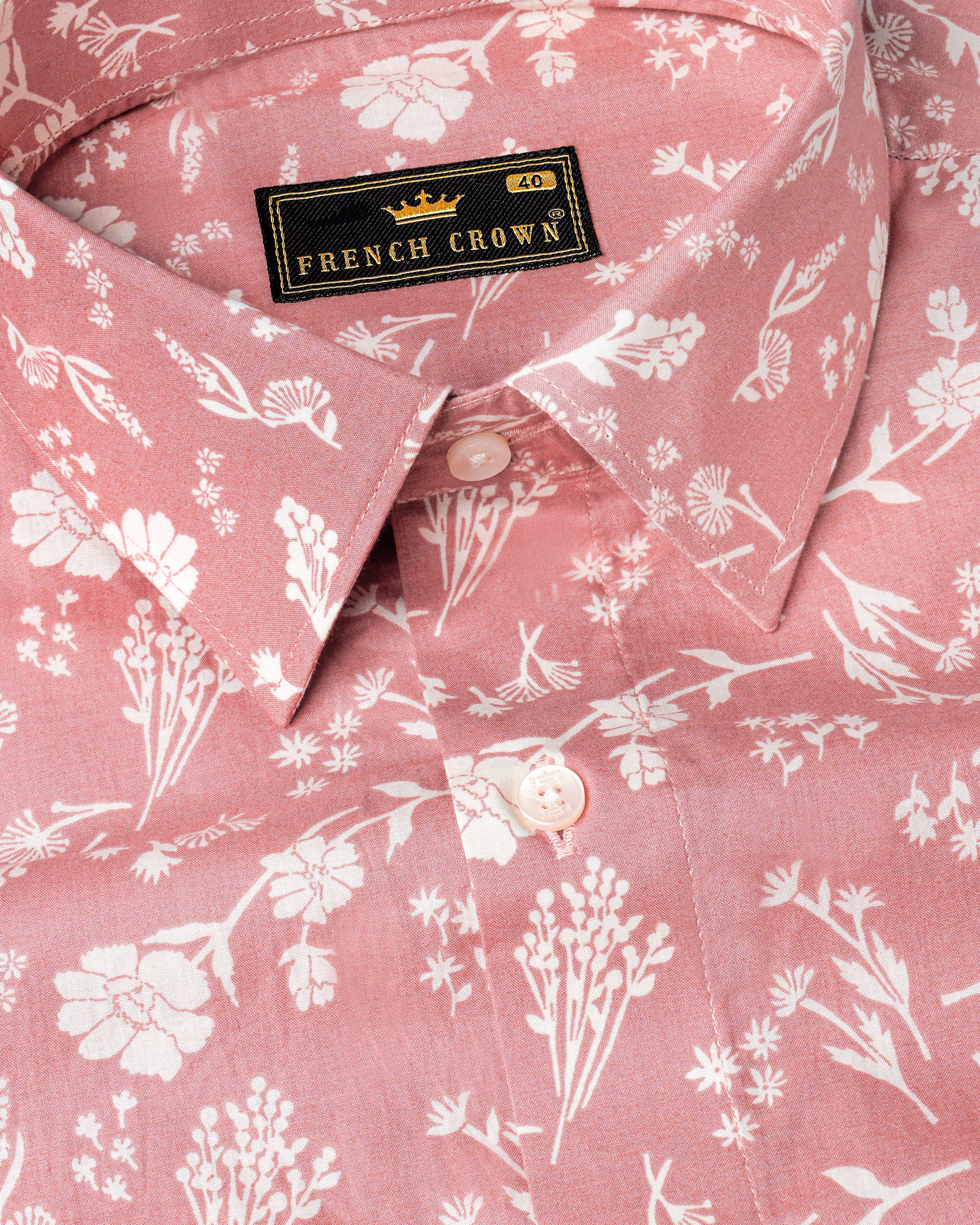 Cadillac Pink Floral Printed Premium Cotton Shirt 8132-38, 8132-H-38, 8132-39, 8132-H-39, 8132-40, 8132-H-40, 8132-42, 8132-H-42, 8132-44, 8132-H-44, 8132-46, 8132-H-46, 8132-48, 8132-H-48, 8132-50, 8132-H-50, 8132-52, 8132-H-52