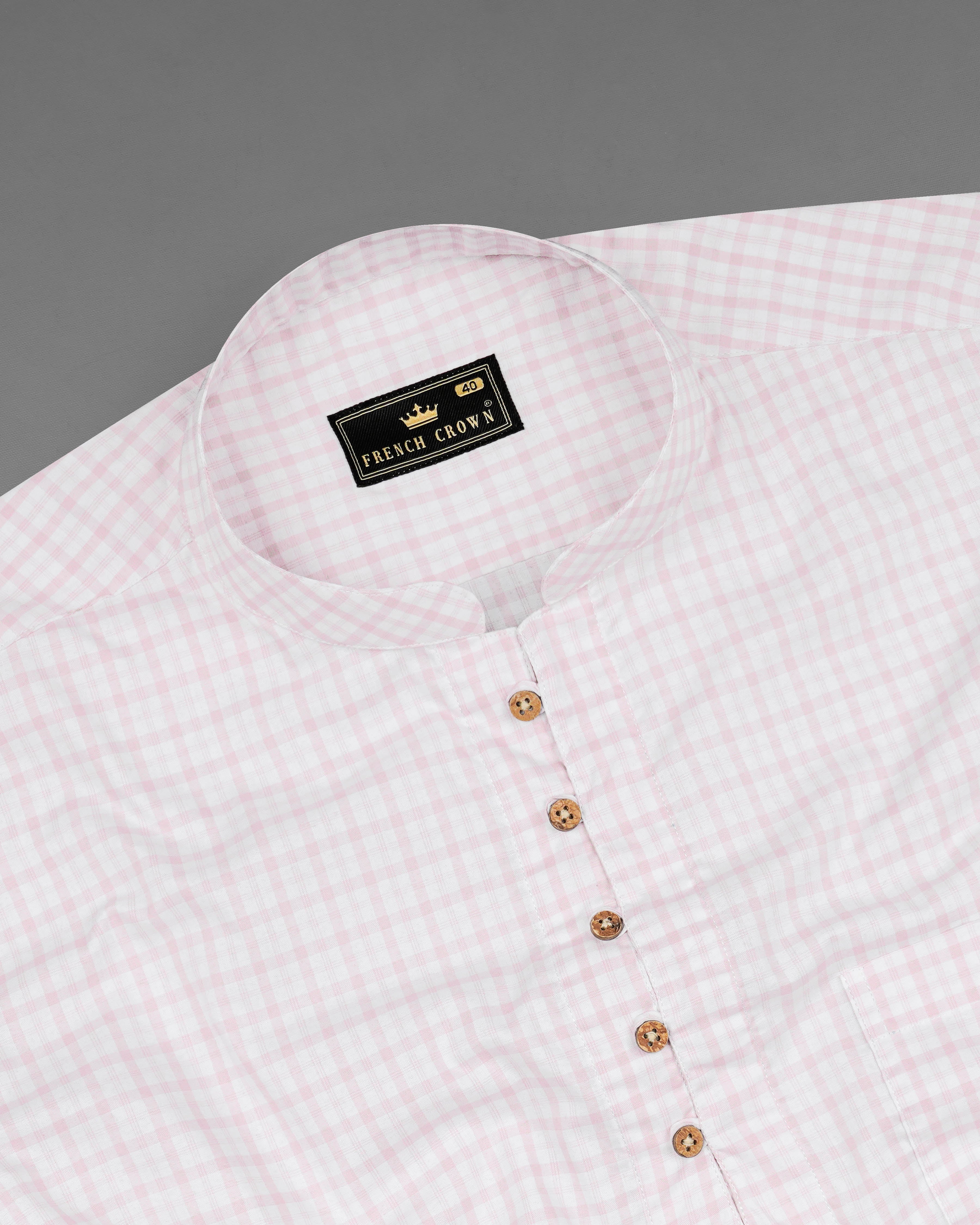 Bright White and Twilight Pink Checkered Premium Cotton Kurta Shirt 8148-KS-38, 8148-KS-H-38, 8148-KS-39, 8148-KS-H-39, 8148-KS-40, 8148-KS-H-40, 8148-KS-42, 8148-KS-H-42, 8148-KS-44, 8148-KS-H-44, 8148-KS-46, 8148-KS-H-46, 8148-KS-48, 8148-KS-H-48, 8148-KS-50, 8148-KS-H-50, 8148-KS-52, 8148-KS-H-52