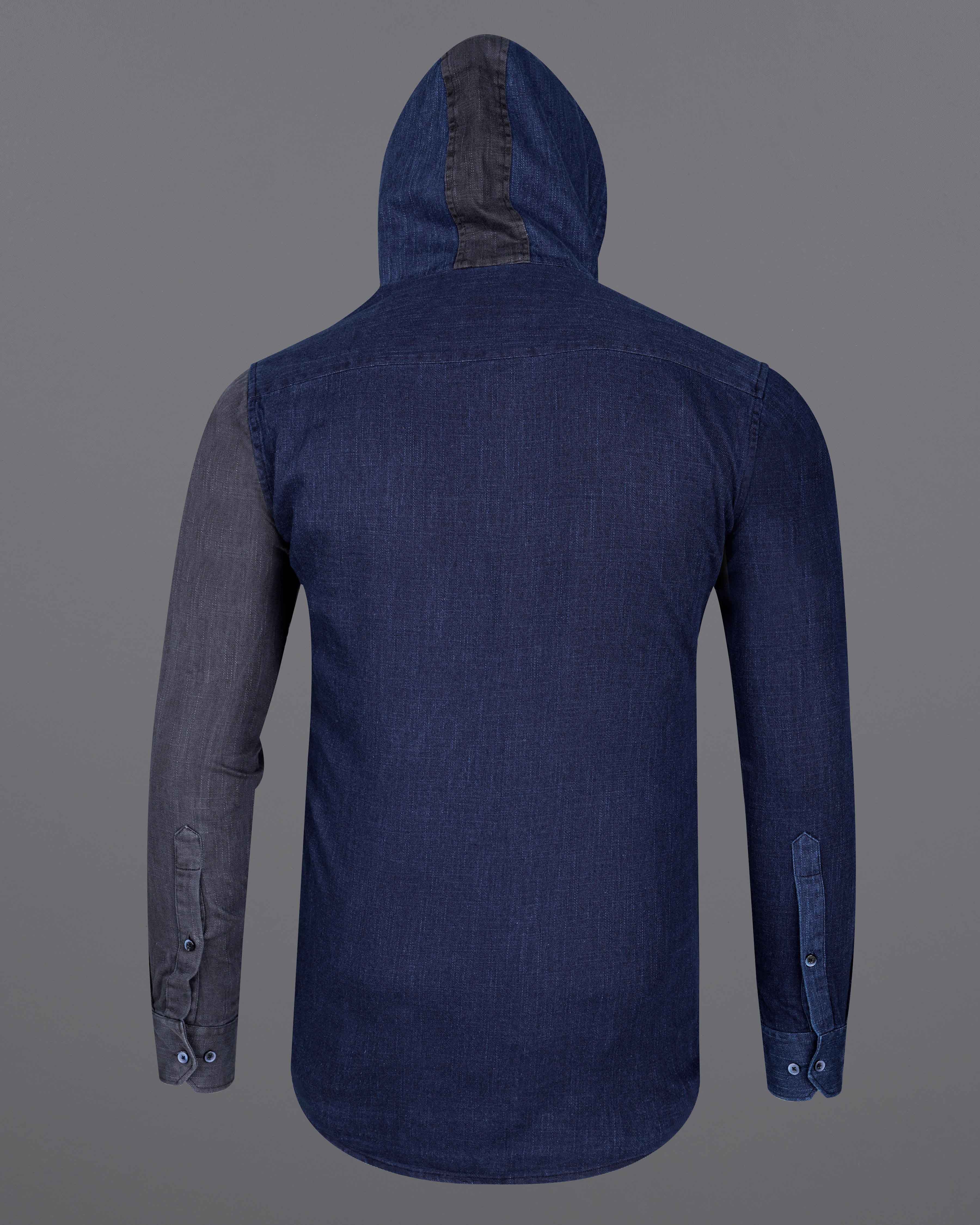 Half Charcoal Grey and Half Catalina Blue Chambray Textured Premium Cotton Hoodie Designer Shirt 8166-HD-BLE-P178-38, 8166-HD-BLE-P178-H-38, 8166-HD-BLE-P178-39, 8166-HD-BLE-P178-H-39, 8166-HD-BLE-P178-40, 8166-HD-BLE-P178-H-40, 8166-HD-BLE-P178-42, 8166-HD-BLE-P178-H-42, 8166-HD-BLE-P178-44, 8166-HD-BLE-P178-H-44, 8166-HD-BLE-P178-46, 8166-HD-BLE-P178-H-46, 8166-HD-BLE-P178-48, 8166-HD-BLE-P178-H-48, 8166-HD-BLE-P178-50, 8166-HD-BLE-P178-H-50, 8166-HD-BLE-P178-52, 8166-HD-BLE-P178-H-52