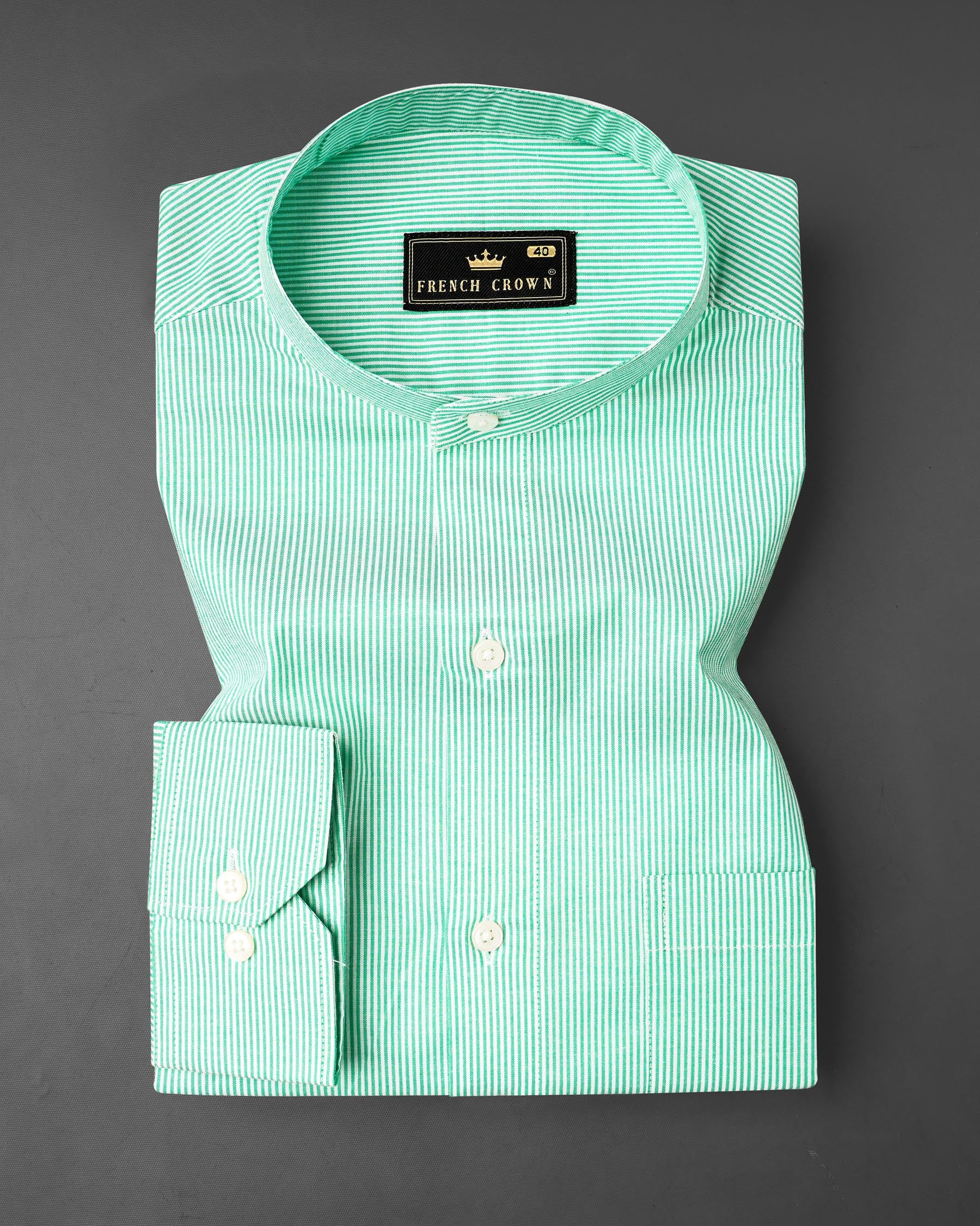 Bright White and Tiffany Green Pinstriped Premium Cotton Shirt 8169-M-38, 8169-M-H-38, 8169-M-39, 8169-M-H-39, 8169-M-40, 8169-M-H-40, 8169-M-42, 8169-M-H-42, 8169-M-44, 8169-M-H-44, 8169-M-46, 8169-M-H-46, 8169-M-48, 8169-M-H-48, 8169-M-50, 8169-M-H-50, 8169-M-52, 8169-M-H-52