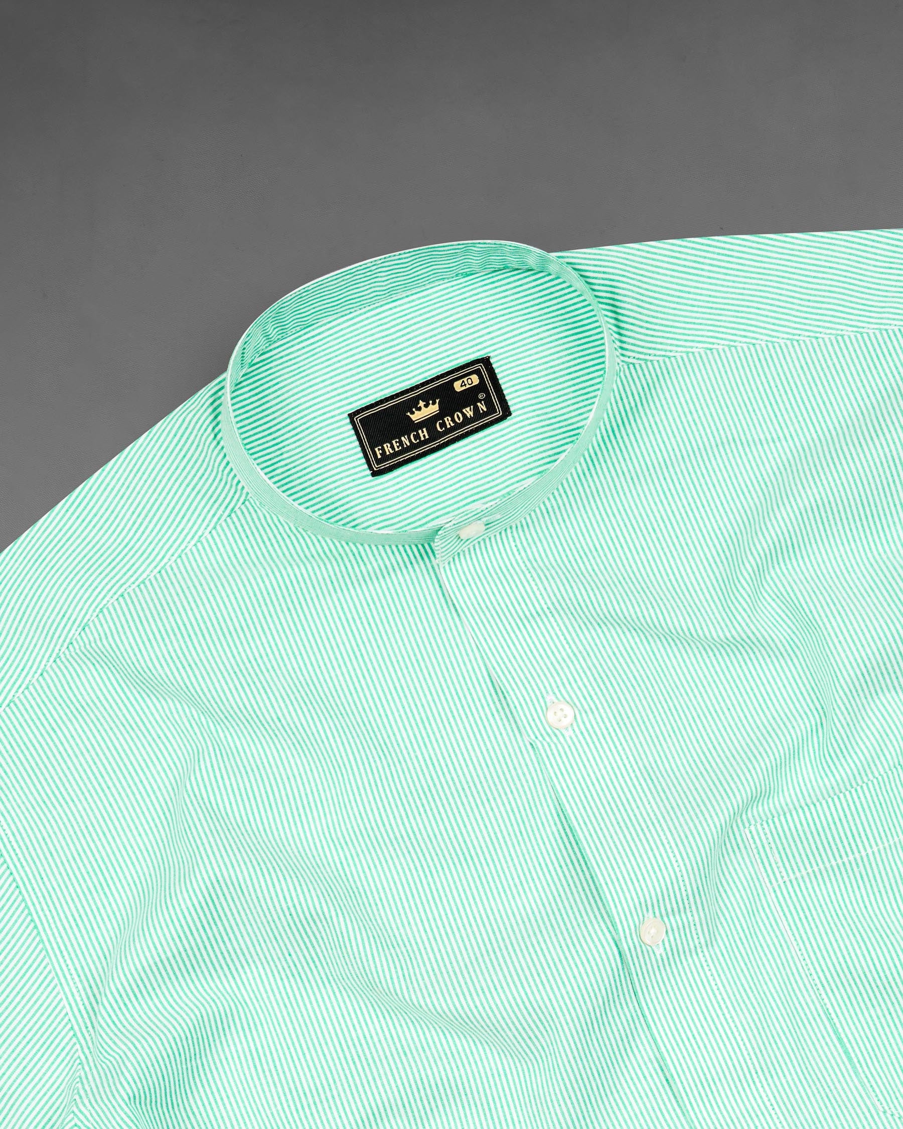 Bright White and Tiffany Green Pinstriped Premium Cotton Shirt 8169-M-38, 8169-M-H-38, 8169-M-39, 8169-M-H-39, 8169-M-40, 8169-M-H-40, 8169-M-42, 8169-M-H-42, 8169-M-44, 8169-M-H-44, 8169-M-46, 8169-M-H-46, 8169-M-48, 8169-M-H-48, 8169-M-50, 8169-M-H-50, 8169-M-52, 8169-M-H-52