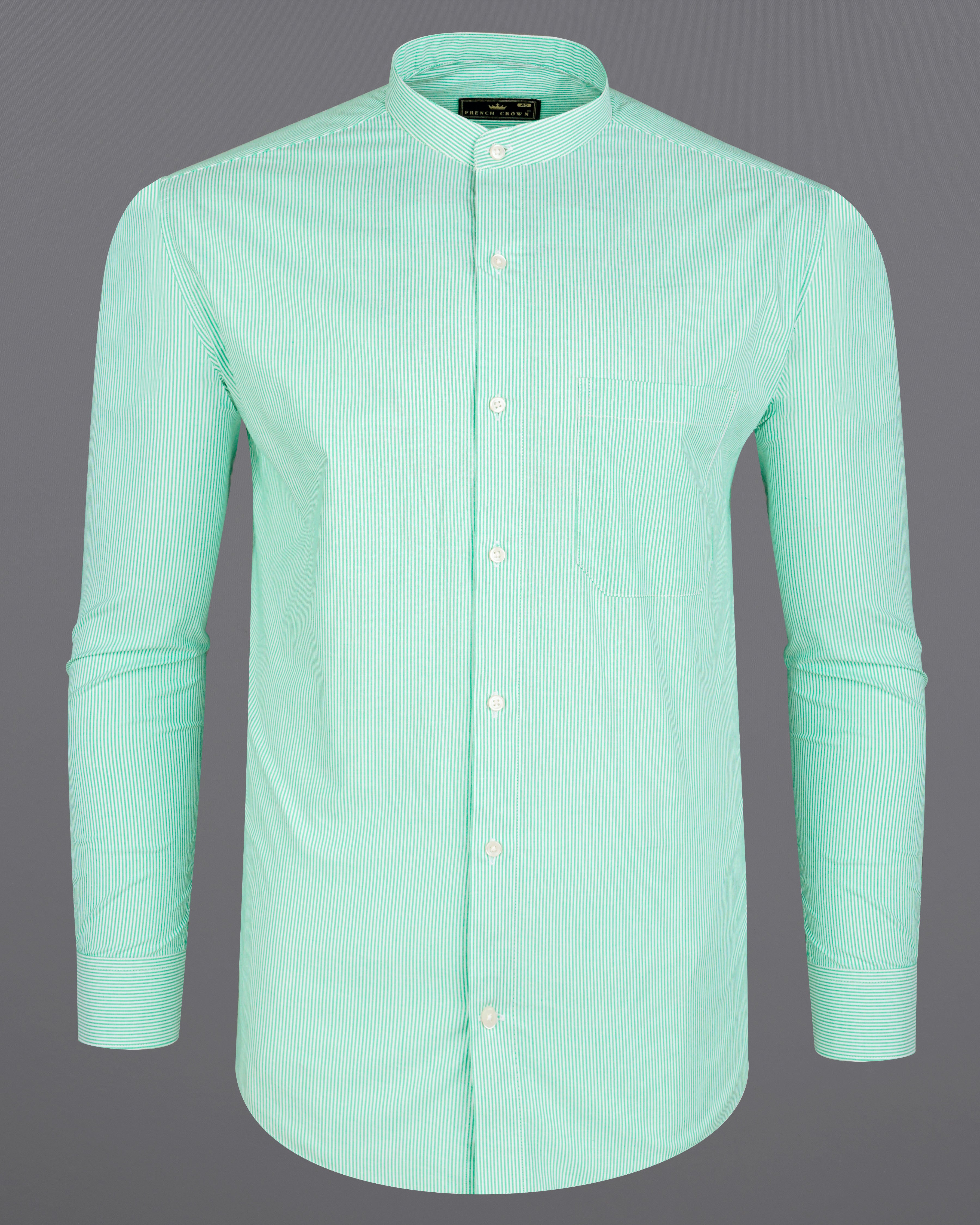 Bright White and Tiffany Green Pinstriped Premium Cotton Shirt 8169-M-38, 8169-M-H-38, 8169-M-39, 8169-M-H-39, 8169-M-40, 8169-M-H-40, 8169-M-42, 8169-M-H-42, 8169-M-44, 8169-M-H-44, 8169-M-46, 8169-M-H-46, 8169-M-48, 8169-M-H-48, 8169-M-50, 8169-M-H-50, 8169-M-52, 8169-M-H-52