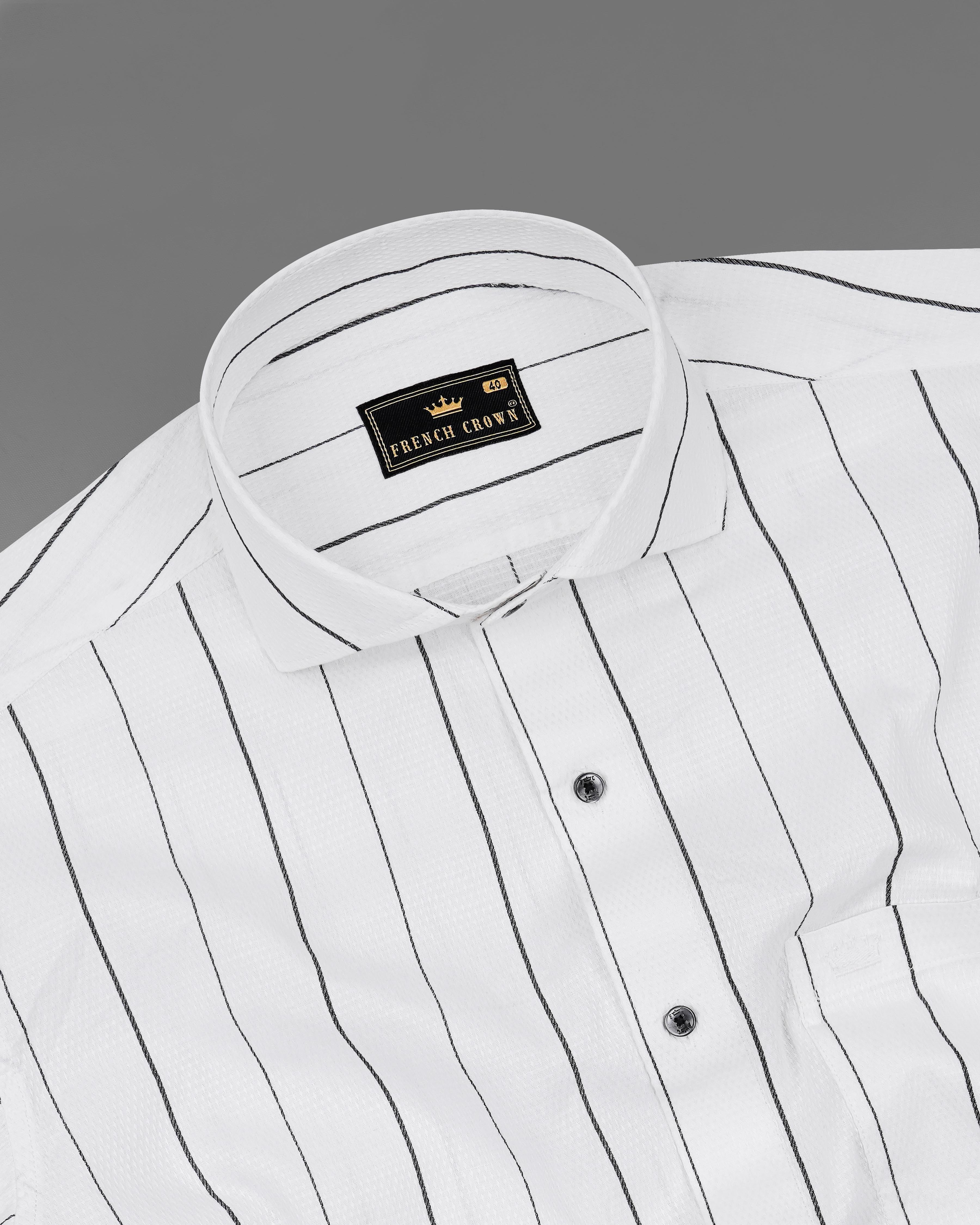 Off White with Zeus Black Striped Dobby Textured Premium Giza Cotton Shirt 8195-CA-BLK -38,8195-CA-BLK -H-38,8195-CA-BLK -39,8195-CA-BLK -H-39,8195-CA-BLK -40,8195-CA-BLK -H-40,8195-CA-BLK -42,8195-CA-BLK -H-42,8195-CA-BLK -44,8195-CA-BLK -H-44,8195-CA-BLK -46,8195-CA-BLK -H-46,8195-CA-BLK -48,8195-CA-BLK -H-48,8195-CA-BLK -50,8195-CA-BLK -H-50,8195-CA-BLK -52,8195-CA-BLK -H-52