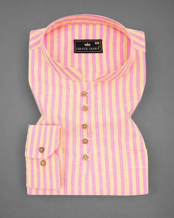 Marzipan Yellow and Pastel Pink Striped Royal Oxford Kurta Shirt 8201-KS -38,8201-KS -H-38,8201-KS -39,8201-KS -H-39,8201-KS -40,8201-KS -H-40,8201-KS -42,8201-KS -H-42,8201-KS -44,8201-KS -H-44,8201-KS -46,8201-KS -H-46,8201-KS -48,8201-KS -H-48,8201-KS -50,8201-KS -H-50,8201-KS -52,8201-KS -H-52