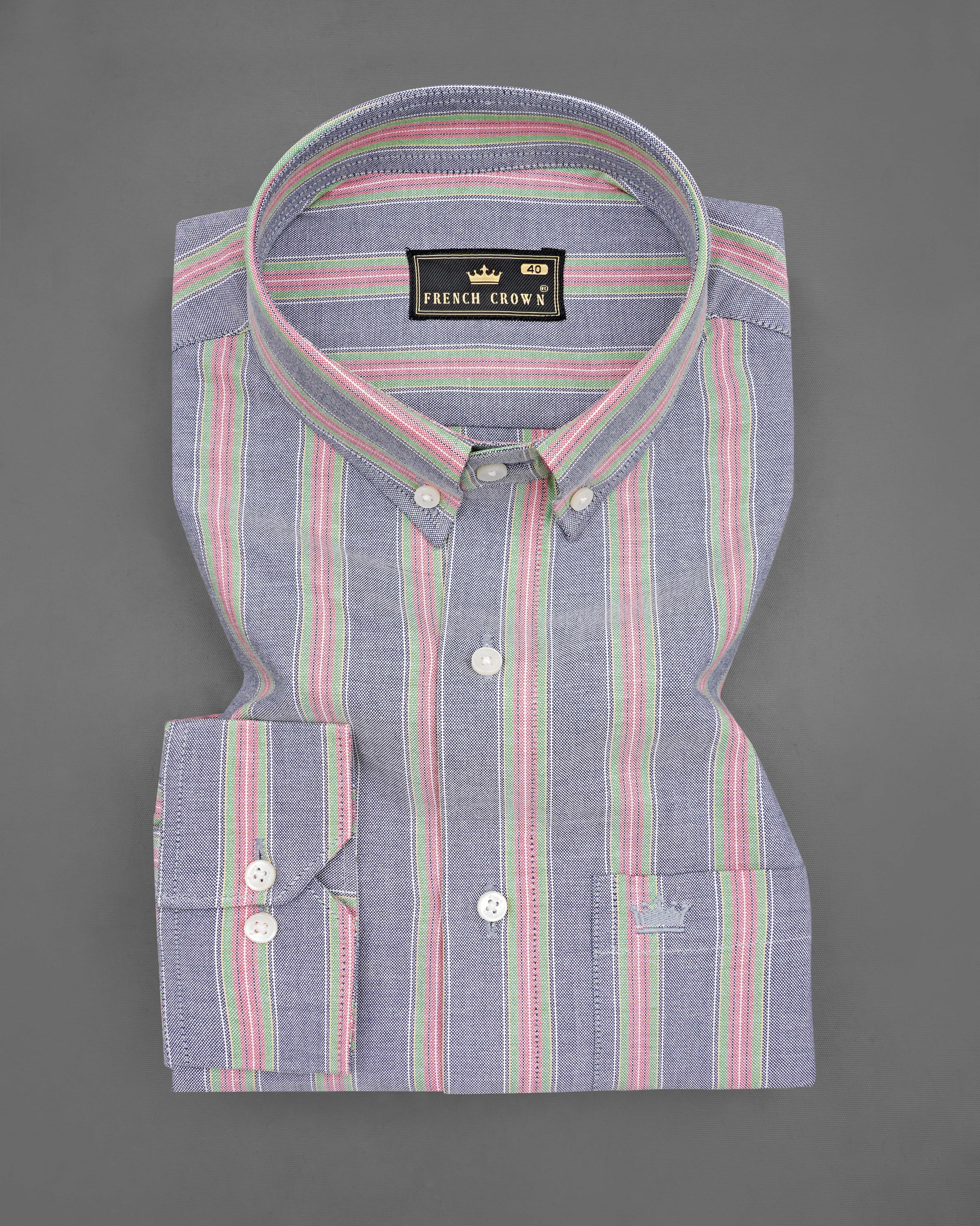 Manatee Gray with Cranberry Pink and De York Green Striped Royal Oxford Shirt 8311-BD -38,8311-BD -H-38,8311-BD -39,8311-BD -H-39,8311-BD -40,8311-BD -H-40,8311-BD -42,8311-BD -H-42,8311-BD -44,8311-BD -H-44,8311-BD -46,8311-BD -H-46,8311-BD -48,8311-BD -H-48,8311-BD -50,8311-BD -H-50,8311-BD -52,8311-BD -H-52