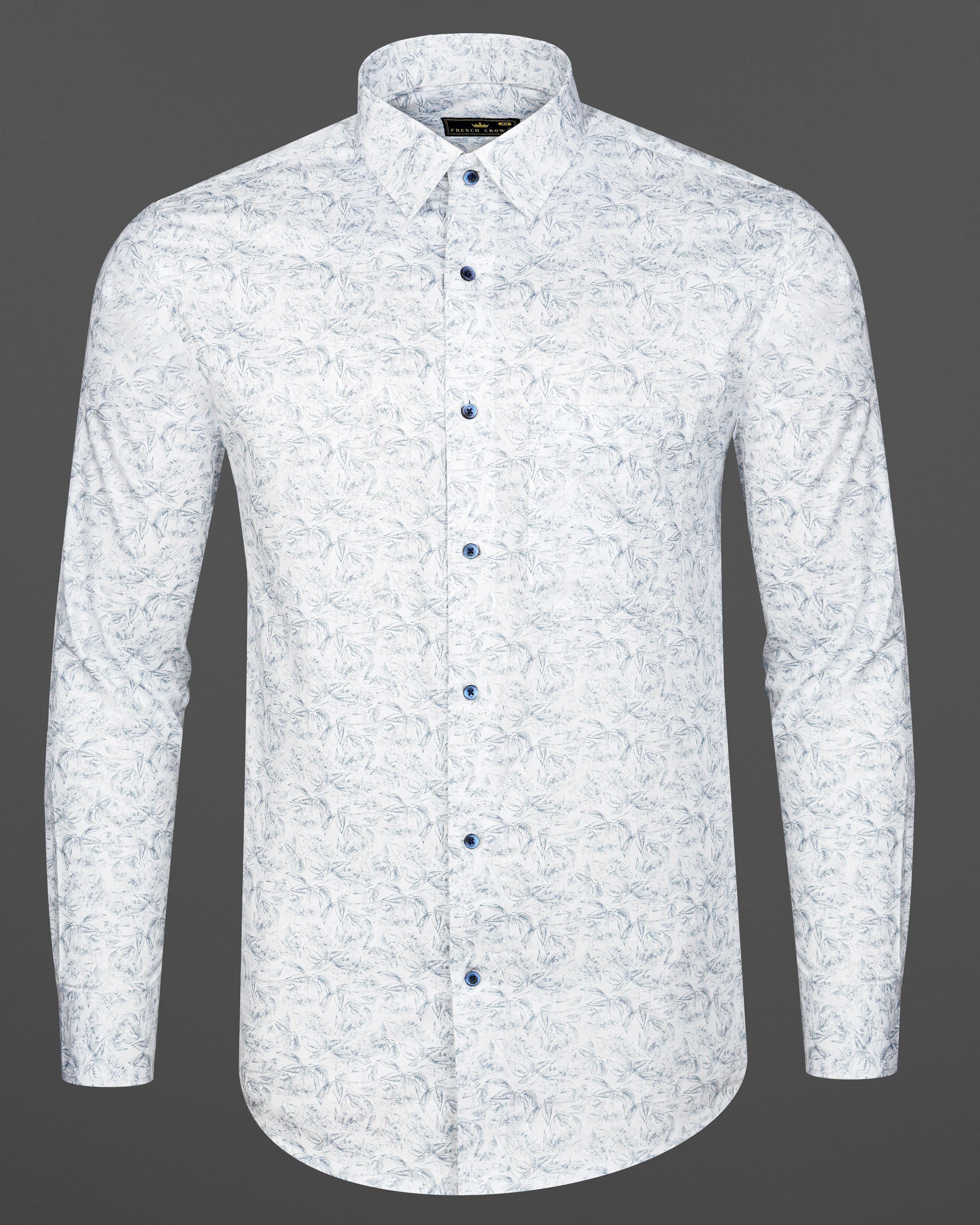 Bright White and Casper Gray Leaves Printed Twill Premium Cotton Shirt 8312-BLE -38,8312-BLE -H-38,8312-BLE -39,8312-BLE -H-39,8312-BLE -40,8312-BLE -H-40,8312-BLE -42,8312-BLE -H-42,8312-BLE -44,8312-BLE -H-44,8312-BLE -46,8312-BLE -H-46,8312-BLE -48,8312-BLE -H-48,8312-BLE -50,8312-BLE -H-50,8312-BLE -52,8312-BLE -H-52