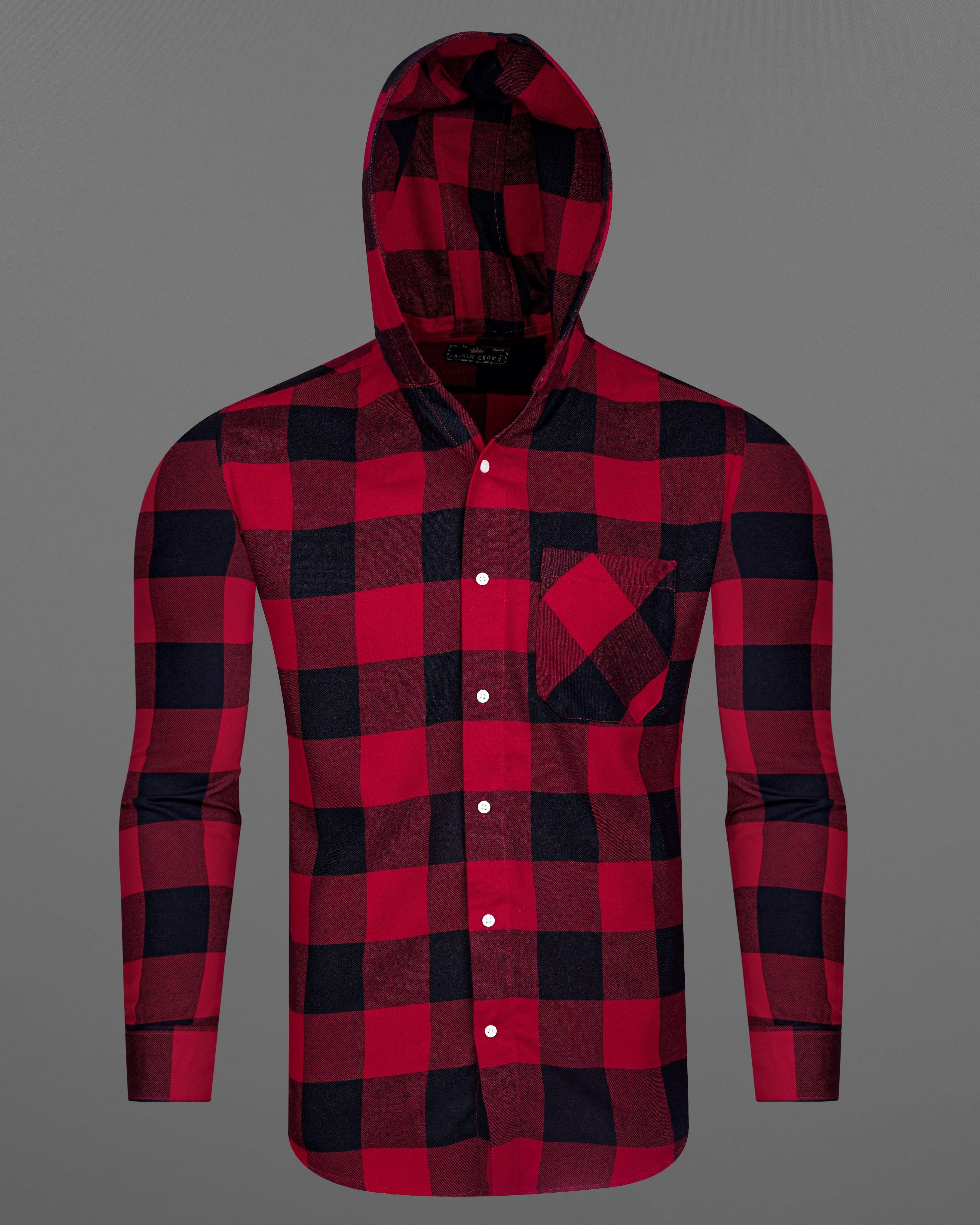 Monarch Red and Black Checked Flannel Hoodie Overshirt 8343-HD-38, 8343-HD-H-38, 8343-HD-39, 8343-HD-H-39, 8343-HD-40, 8343-HD-H-40, 8343-HD-42, 8343-HD-H-42, 8343-HD-44, 8343-HD-H-44, 8343-HD-46, 8343-HD-H-46, 8343-HD-48, 8343-HD-H-48, 8343-HD-50, 8343-HD-H-50, 8343-HD-52, 8343-HD-H-52