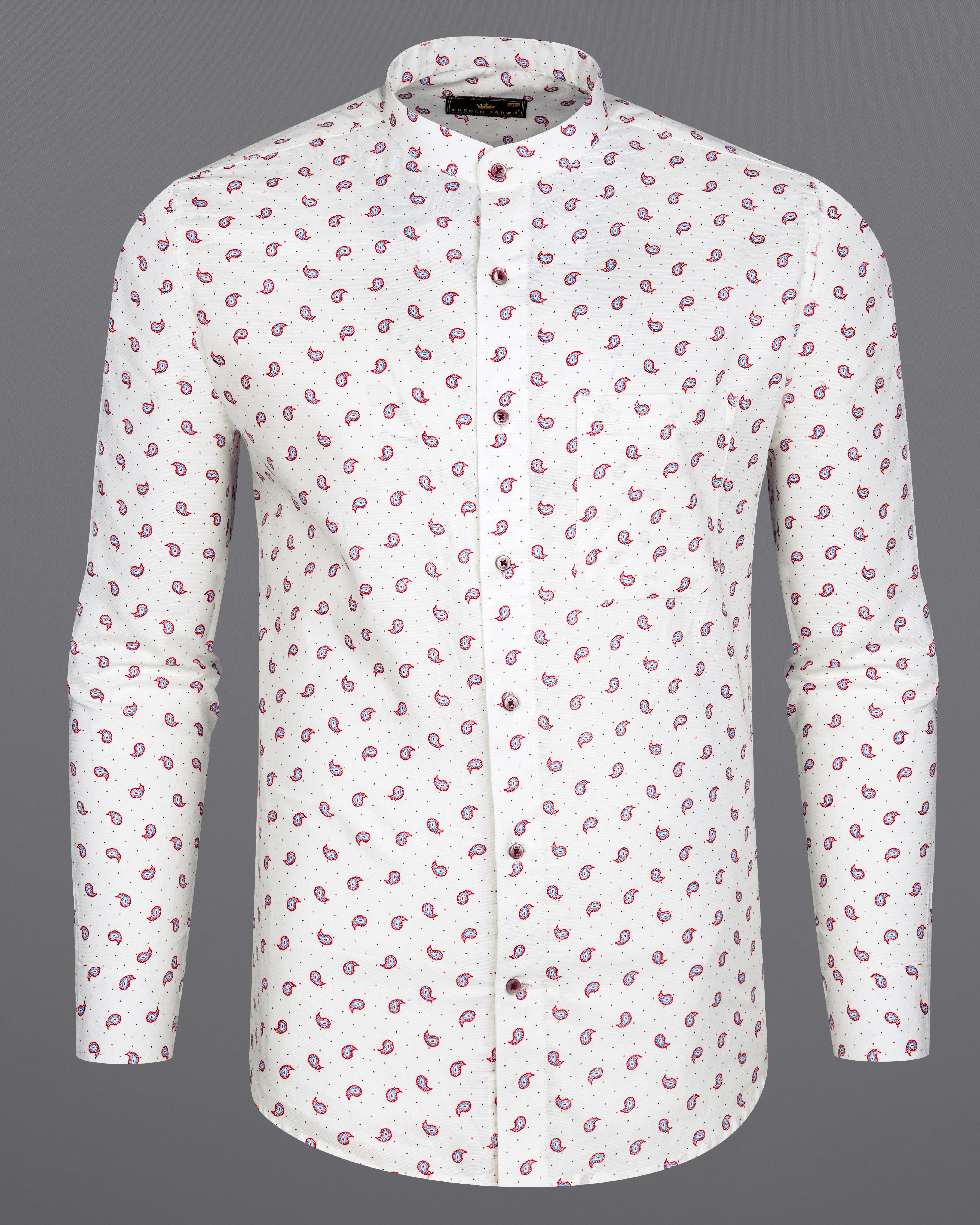 Bright White Paisley Printed Chambray Shirt 8356-M-MN-38, 8356-M-MN-H-38, 8356-M-MN-39, 8356-M-MN-H-39, 8356-M-MN-40, 8356-M-MN-H-40, 8356-M-MN-42, 8356-M-MN-H-42, 8356-M-MN-44, 8356-M-MN-H-44, 8356-M-MN-46, 8356-M-MN-H-46, 8356-M-MN-48, 8356-M-MN-H-48, 8356-M-MN-50, 8356-M-MN-H-50, 8356-M-MN-52, 8356-M-MN-H-52