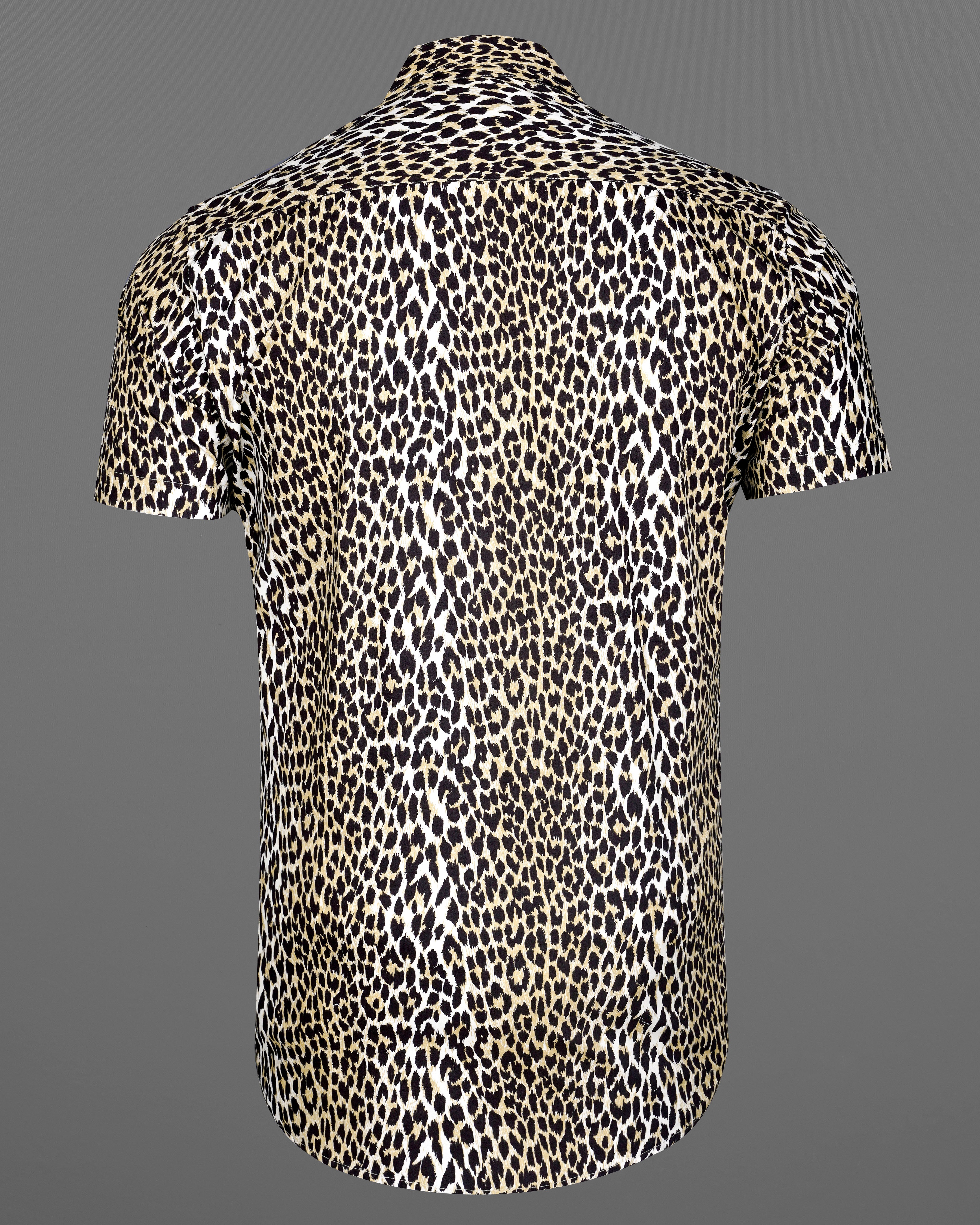 Cararra Cream with Brandy Brown and Black Leopard Striped Printed Premium Cotton Shirt        8364-CC-H-38,8364-CC-H-39,8364-CC-H-40,8364-CC-H-42,8364-CC-H-44,8364-CC-H-46,8364-CC-H-48,8364-CC-H-50, 8364-CC-H-52