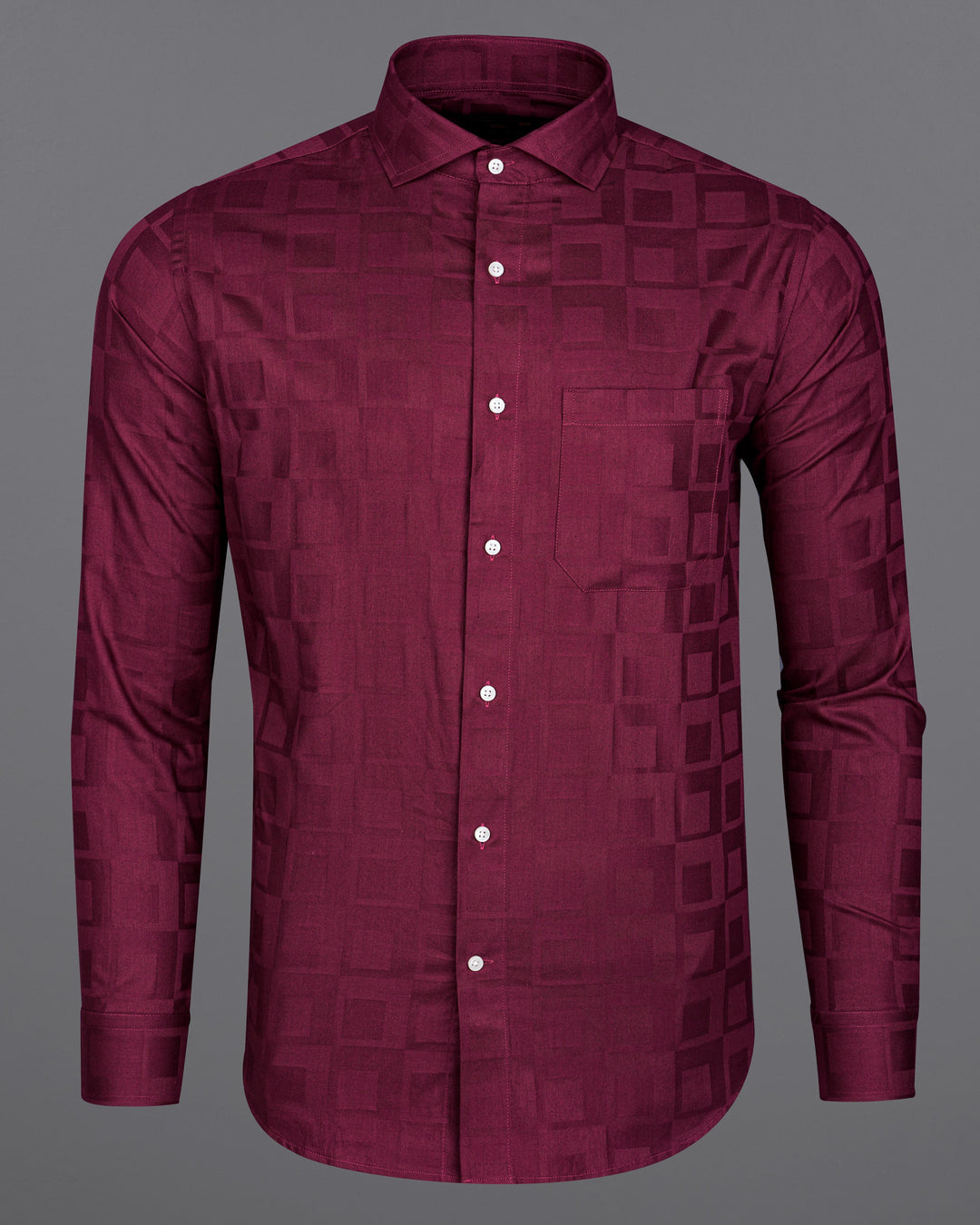 Geometric Tiered Shirt - Maroon
