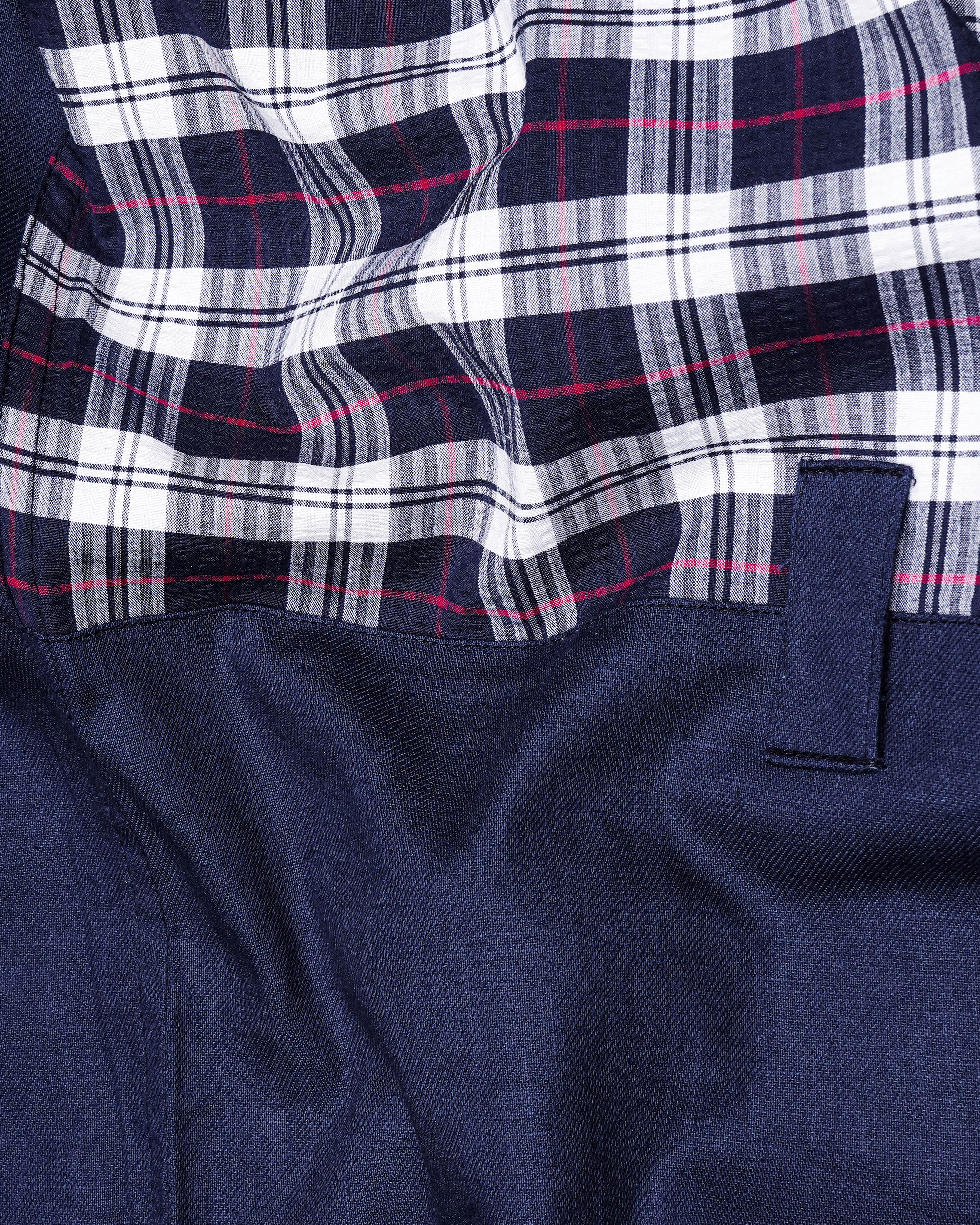 Blue with Bright White Casual Checks-Plaid Premium Cotton Shirt