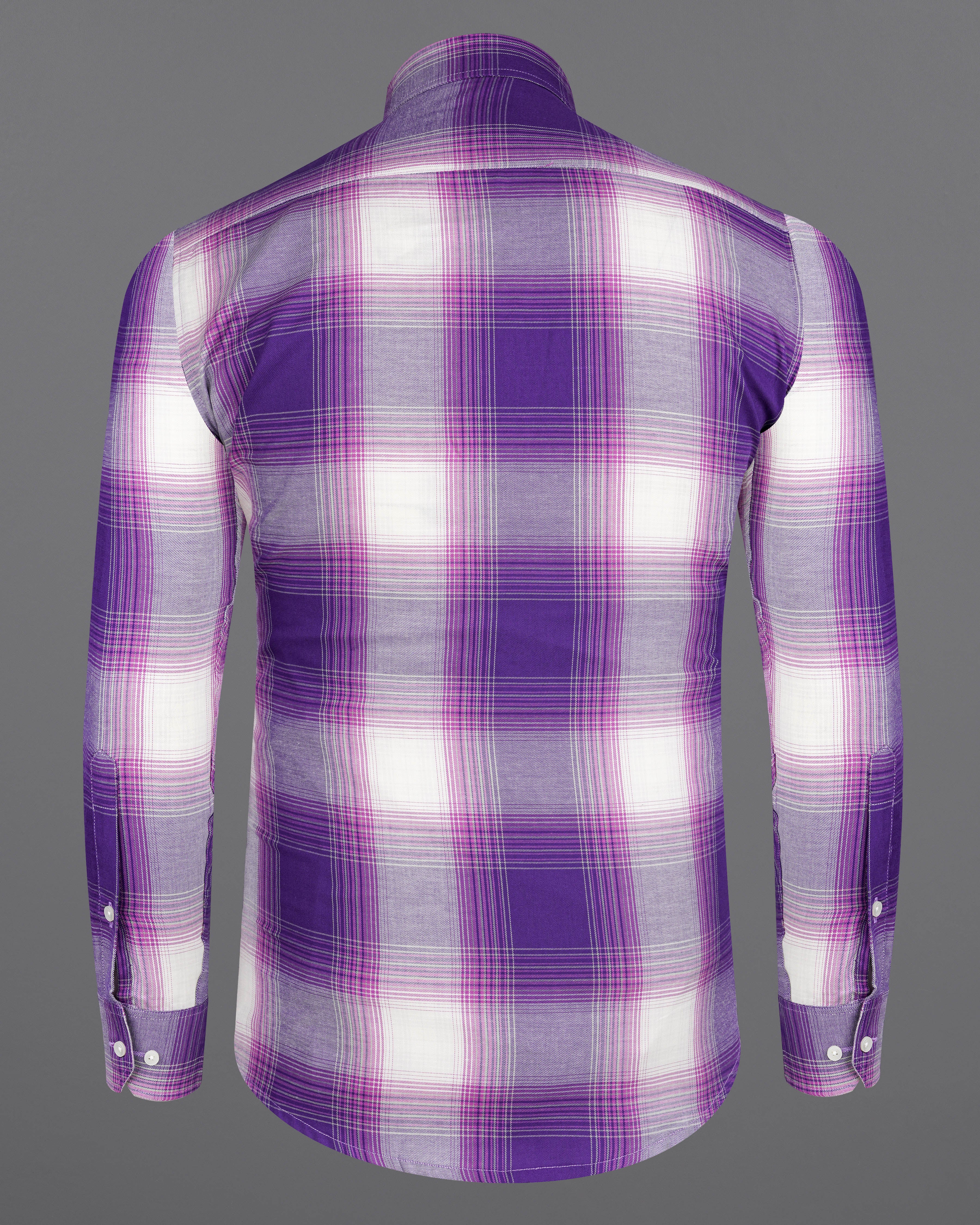 Eminence Purple with Bright White Twill Plaid Premium Cotton Shirt 8404-38, 8404-H-38, 8404-39,8404-H-39, 8404-40, 8404-H-40, 8404-42, 8404-H-42, 8404-44, 8404-H-44, 8404-46, 8404-H-46, 8404-48, 8404-H-48, 8404-50, 8404-H-50, 8404-52, 8404-H-52