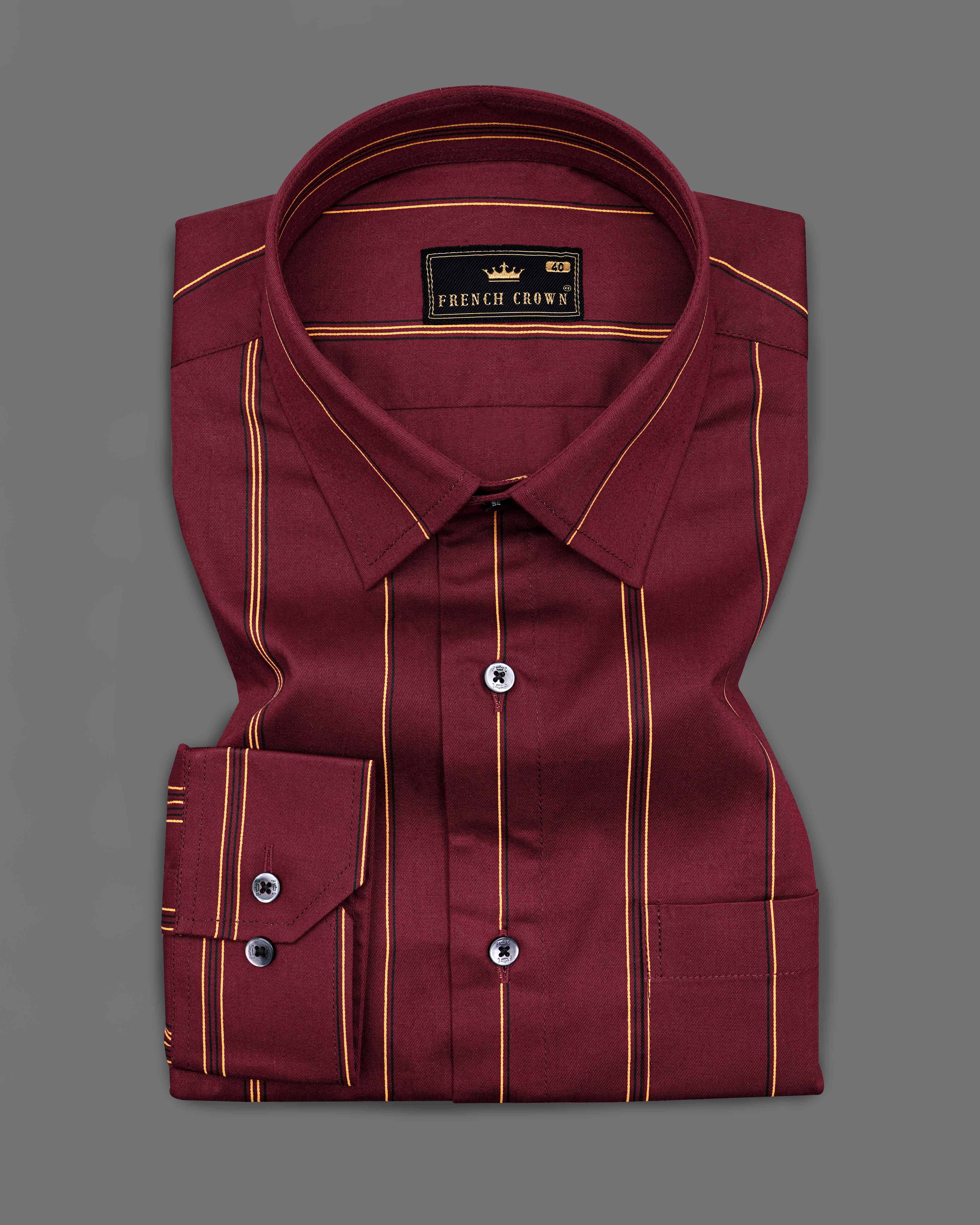 Cherrywood Maroon with Apache Yellow Striped Royal Oxford Shirt 8421-BLK-38, 8421-BLK-H-38, 8421-BLK-39,8421-BLK-H-39, 8421-BLK-40, 8421-BLK-H-40, 8421-BLK-42, 8421-BLK-H-42, 8421-BLK-44, 8421-BLK-H-44, 8421-BLK-46, 8421-BLK-H-46, 8421-BLK-48, 8421-BLK-H-48, 8421-BLK-50, 8421-BLK-H-50, 8421-BLK-52, 8421-BLK-H-52