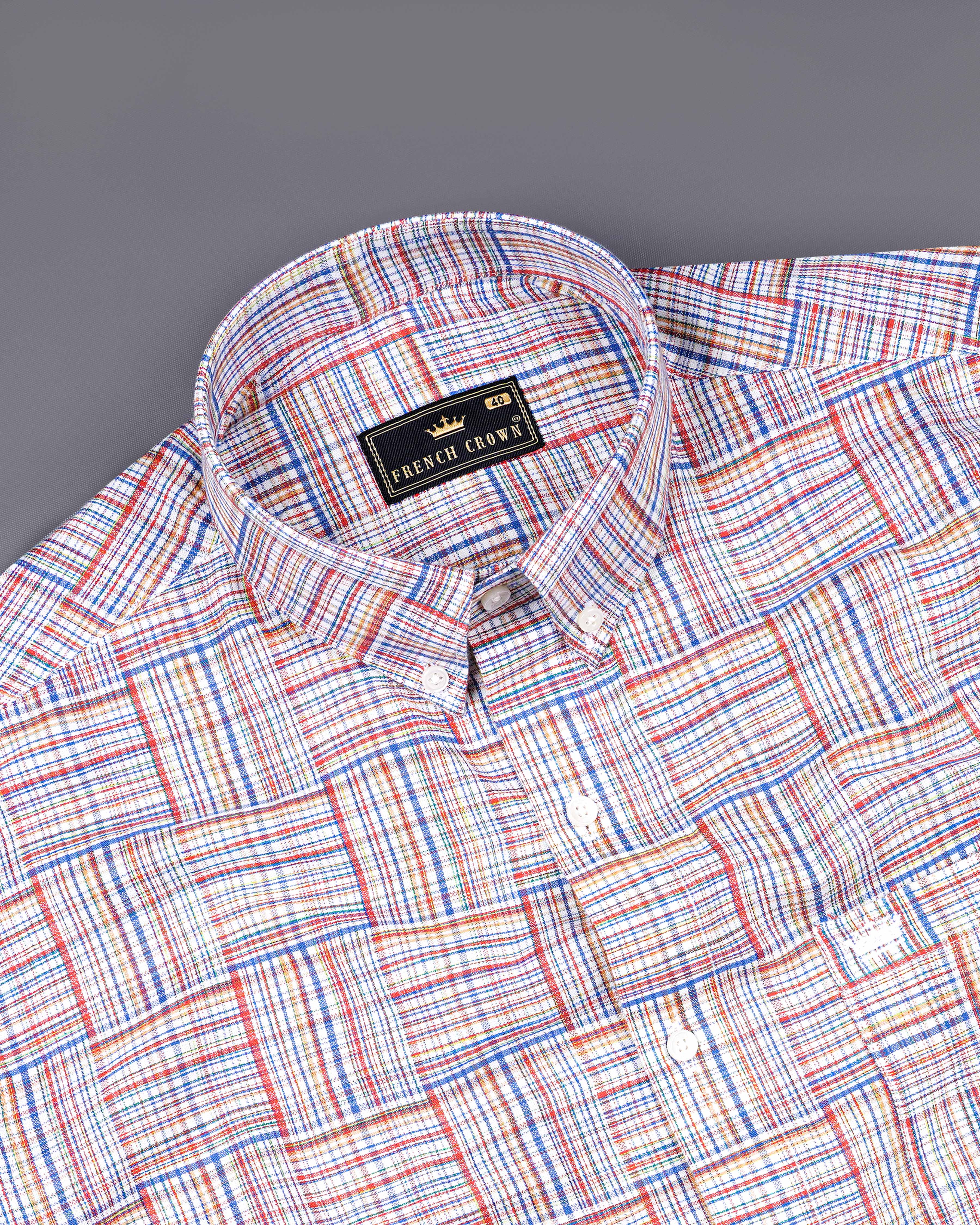 Bright White with Mariner Blue Multicolour Checked Dobby Textured Premium Giza Cotton Shirt 8430-BD-38, 8430-BD-H-38, 8430-BD-39,8430-BD-H-39, 8430-BD-40, 8430-BD-H-40, 8430-BD-42, 8430-BD-H-42, 8430-BD-44, 8430-BD-H-44, 8430-BD-46, 8430-BD-H-46, 8430-BD-48, 8430-BD-H-48, 8430-BD-50, 8430-BD-H-50, 8430-BD-52, 8430-BD-H-52