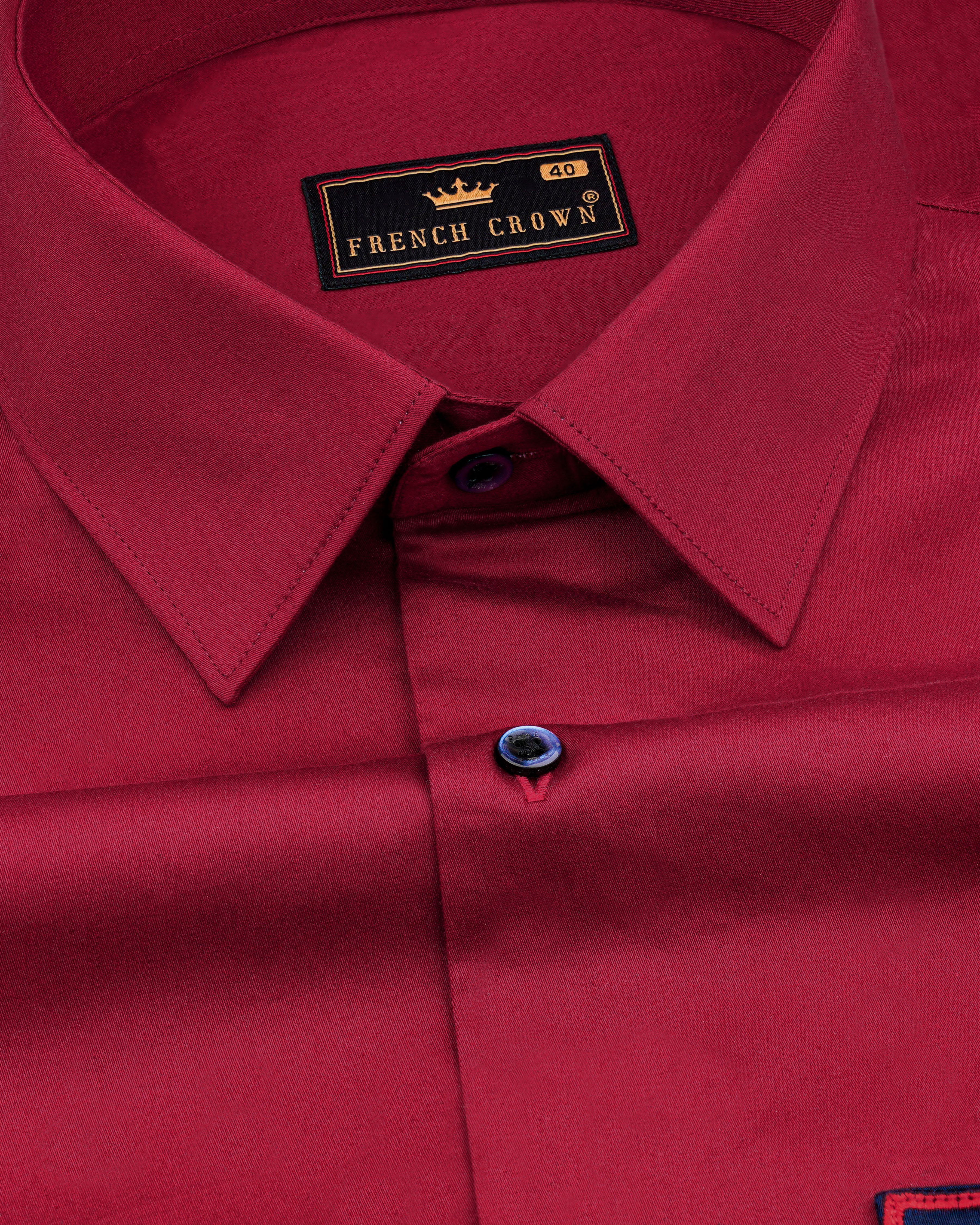 Claret Red with Mirage Subtle Sheen Blue Patch Pocket Spider Embroidered  Super Soft Premium Cotton Shirt 8440-E007-38, 8440-E007-H-38, 8440-E007-39, 8440-E007-H-39, 8440-E007-40, 8440-E007-H-40, 8440-E007-42, 8440-E007-H-42, 8440-E007-44, 8440-E007-H-44, 8440-E007-46, 8440-E007-H-46, 8440-E007-48, 8440-E007-H-48, 8440-E007-50, 8440-E007-H-50, 8440-E007-52, 8440-E007-H-52