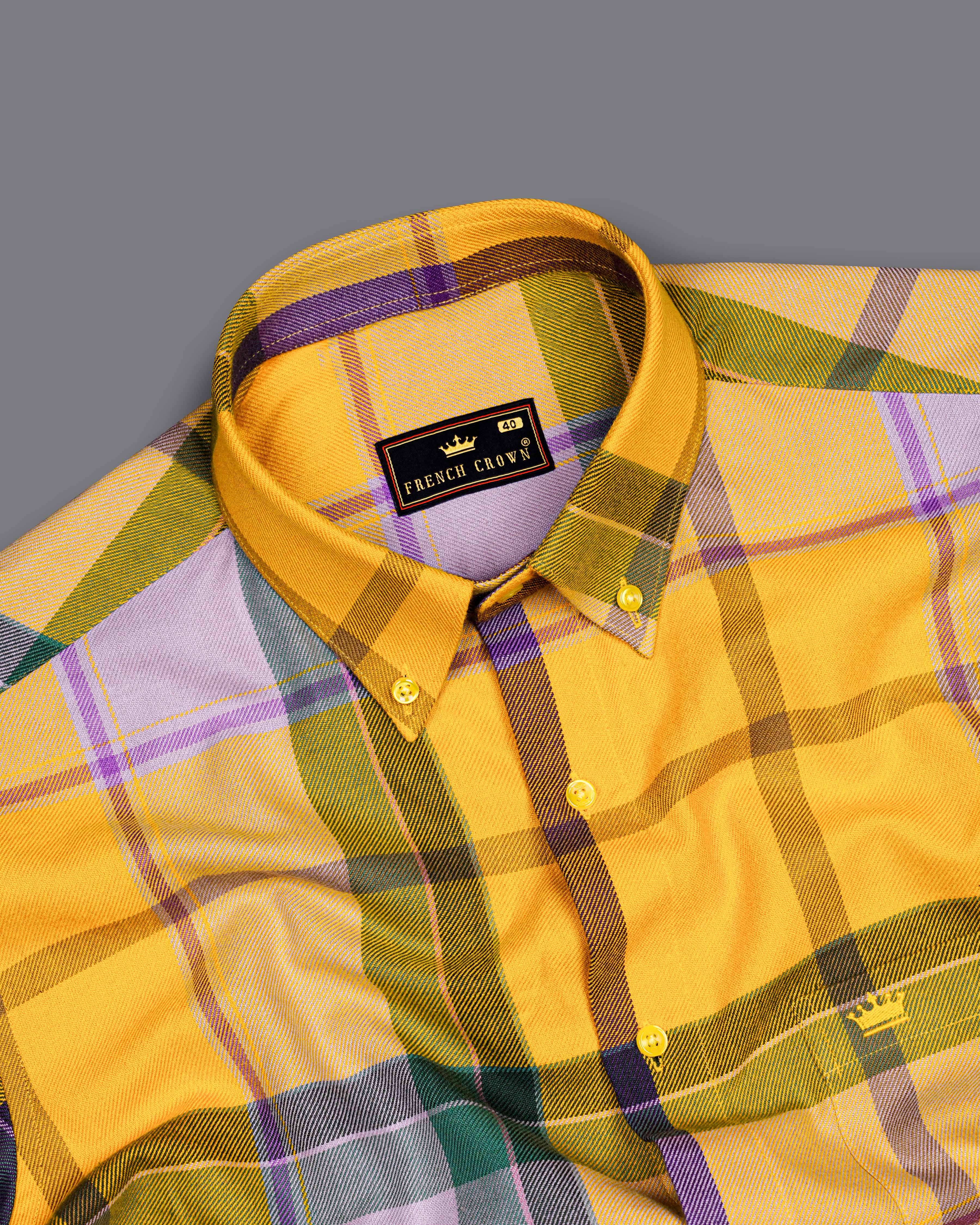 Squash Yellow with Fuchsia Purple and Spruce Green Plaid Flannel Overshirt  8441-BD-YL-38, 8441-BD-YL-H-38,8441-BD-YL-39,8441-BD-YL-H-39,8441-BD-YL-40,8441-BD-YL-H-40,8441-BD-YL-42,8441-BD-YL-H-42,8441-BD-YL-44,8441-BD-YL-H-44,8441-BD-YL-46,8441-BD-YL-H-46,8441-BD-YL-48,8441-BD-YL-H-48,8441-BD-YL-50,8441-BD-YL-H-50,8441-BD-YL-52,8441-BD-YL-H-52