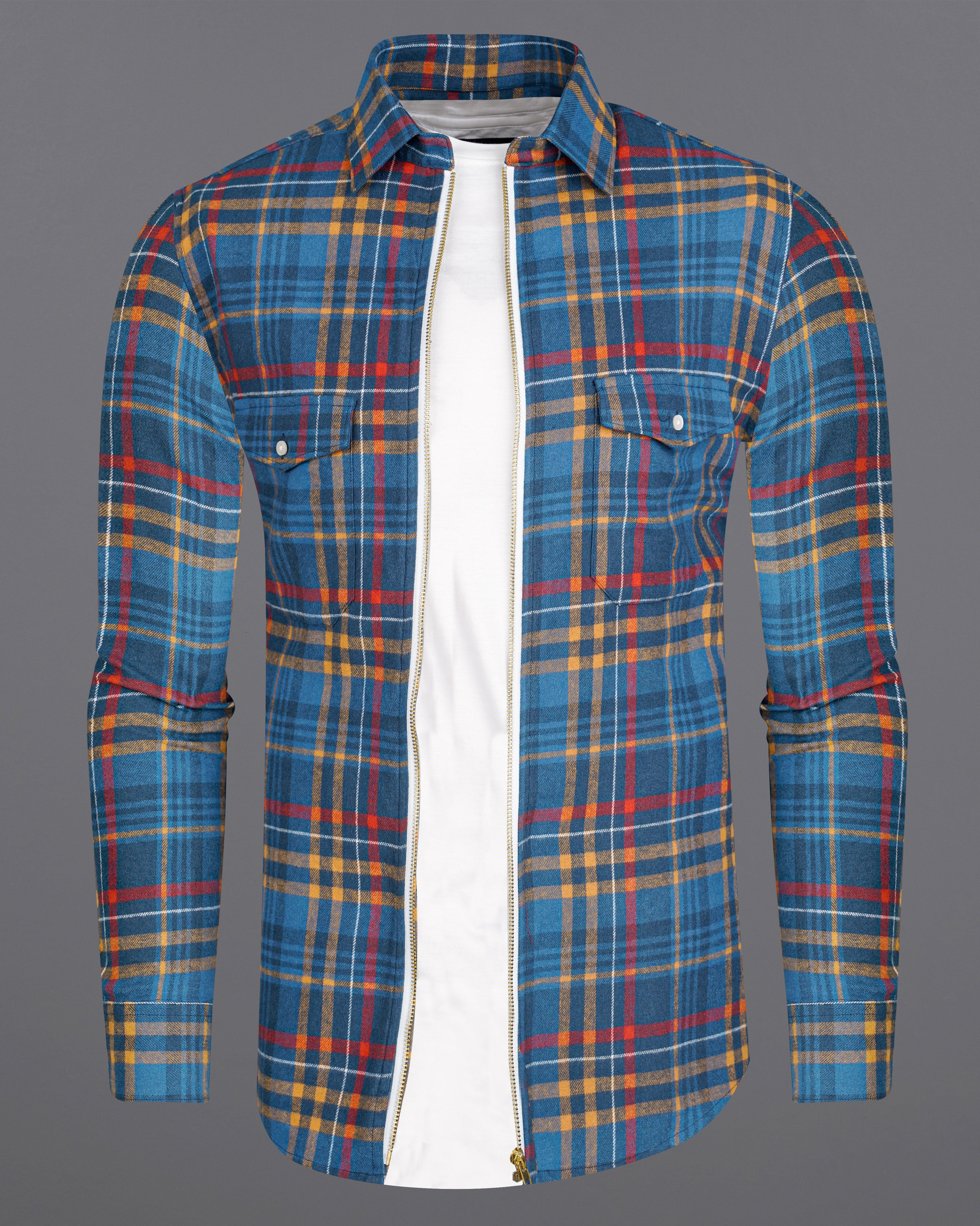 Marino Blue with Persian Yellow and Stiletto Red Plaid Flannel Designer Overshirt with Zipper Closure 8445-OS-FP-38,8445-OS-FP-H-38,8445-OS-FP-39,8445-OS-FP-H-39,8445-OS-FP-40,8445-OS-FP-H-40,8445-OS-FP-42,8445-OS-FP-H-42,8445-OS-FP-44,8445-OS-FP-H-44,8445-OS-FP-46,8445-OS-FP-H-46,8445-OS-FP-48,8445-OS-FP-H-48,8445-OS-FP-50,8445-OS-FP-H-50,8445-OS-FP-52,8445-OS-FP-H-52