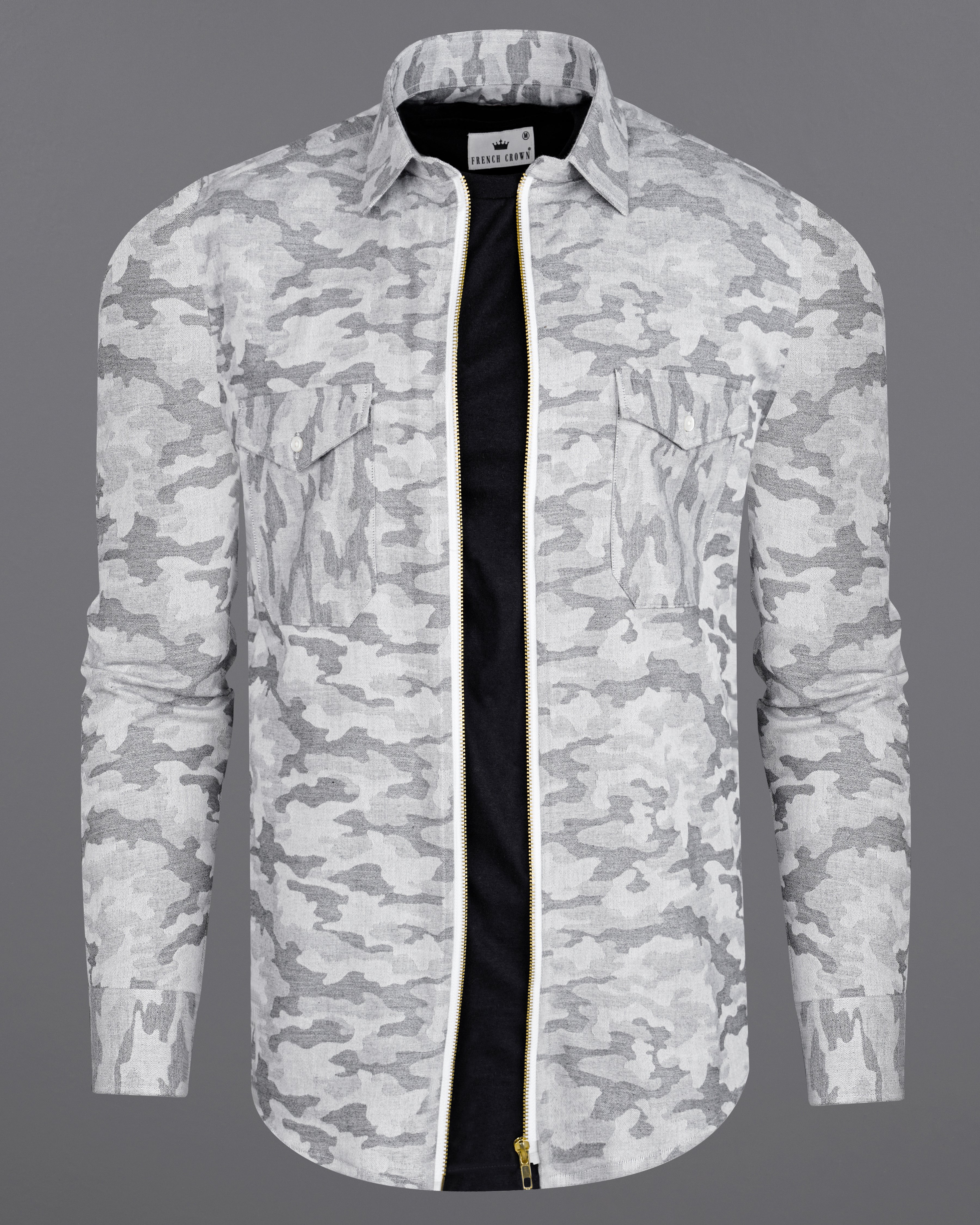 Timberwolf with Venus Gray Camouflage Printed Flannel Designer Overshirt with Zipper Closure 8446-OS-FP-38,8446-OS-FP-H-38,8446-OS-FP-39,8446-OS-FP-H-39,8446-OS-FP-40,8446-OS-FP-H-40,8446-OS-FP-42,8446-OS-FP-H-42,8446-OS-FP-44,8446-OS-FP-H-44,8446-OS-FP-46,8446-OS-FP-H-46,8446-OS-FP-48,8446-OS-FP-H-48,8446-OS-FP-50,8446-OS-FP-H-50,8446-OS-FP-52,8446-OS-FP-H-52