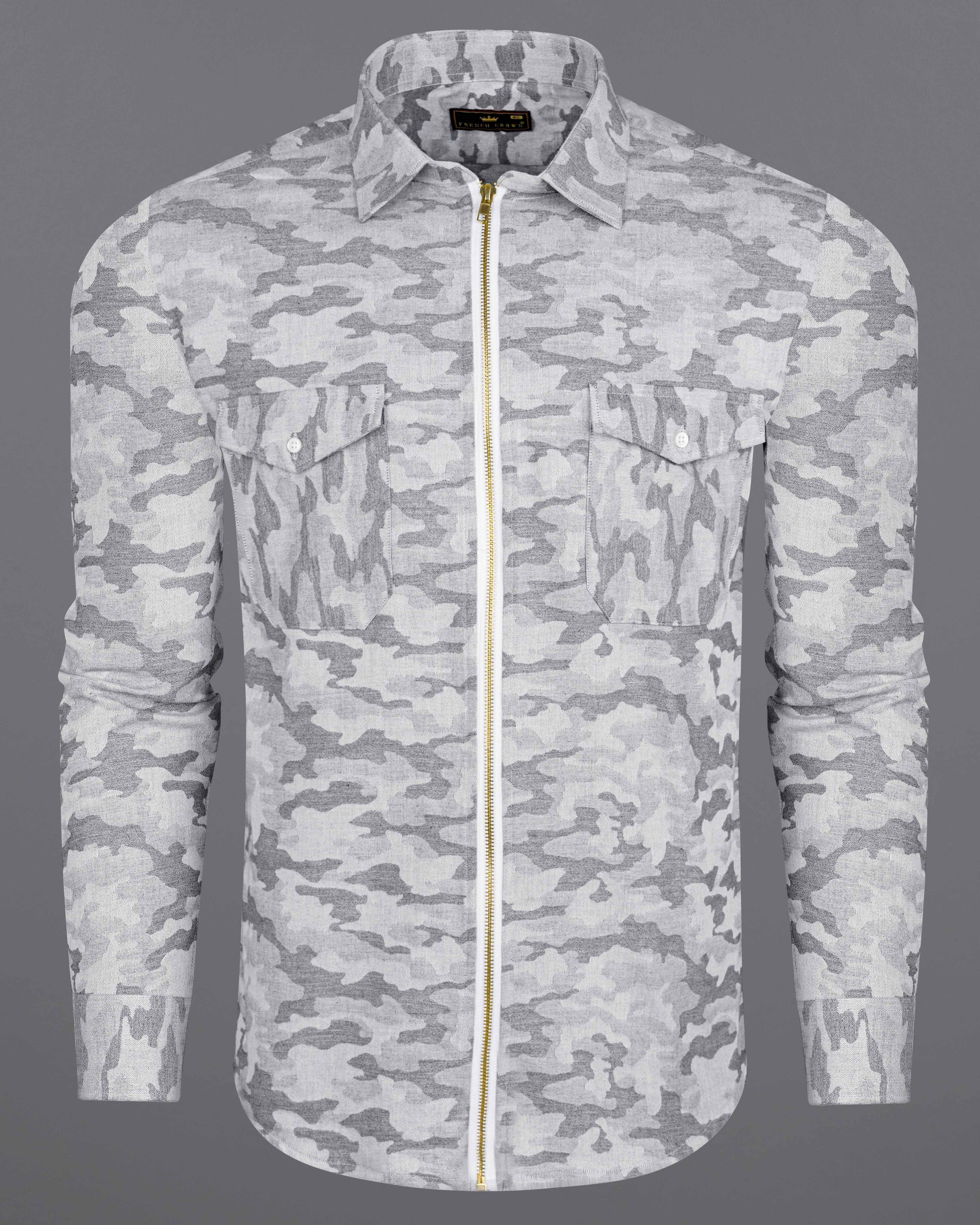 Timberwolf with Venus Gray Camouflage Printed Flannel Designer Overshirt with Zipper Closure 8446-OS-FP-38,8446-OS-FP-H-38,8446-OS-FP-39,8446-OS-FP-H-39,8446-OS-FP-40,8446-OS-FP-H-40,8446-OS-FP-42,8446-OS-FP-H-42,8446-OS-FP-44,8446-OS-FP-H-44,8446-OS-FP-46,8446-OS-FP-H-46,8446-OS-FP-48,8446-OS-FP-H-48,8446-OS-FP-50,8446-OS-FP-H-50,8446-OS-FP-52,8446-OS-FP-H-52