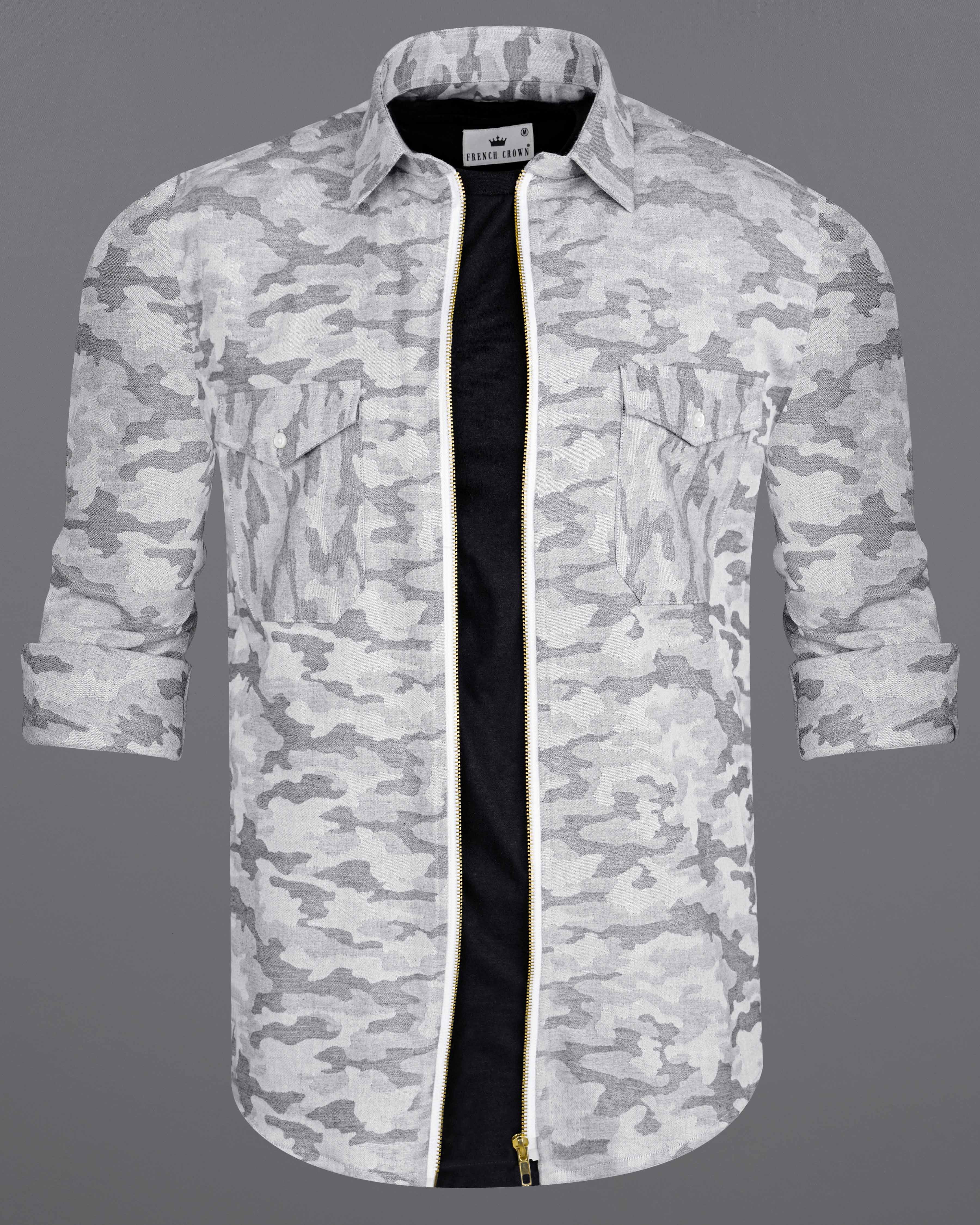 Timberwolf with Venus Gray Camouflage Printed Flannel Designer Overshirt with Zipper Closure 8446-OS-FP-38,8446-OS-FP-H-38,8446-OS-FP-39,8446-OS-FP-H-39,8446-OS-FP-40,8446-OS-FP-H-40,8446-OS-FP-42,8446-OS-FP-H-42,8446-OS-FP-44,8446-OS-FP-H-44,8446-OS-FP-46,8446-OS-FP-H-46,8446-OS-FP-48,8446-OS-FP-H-48,8446-OS-FP-50,8446-OS-FP-H-50,8446-OS-FP-52,8446-OS-FP-H-52