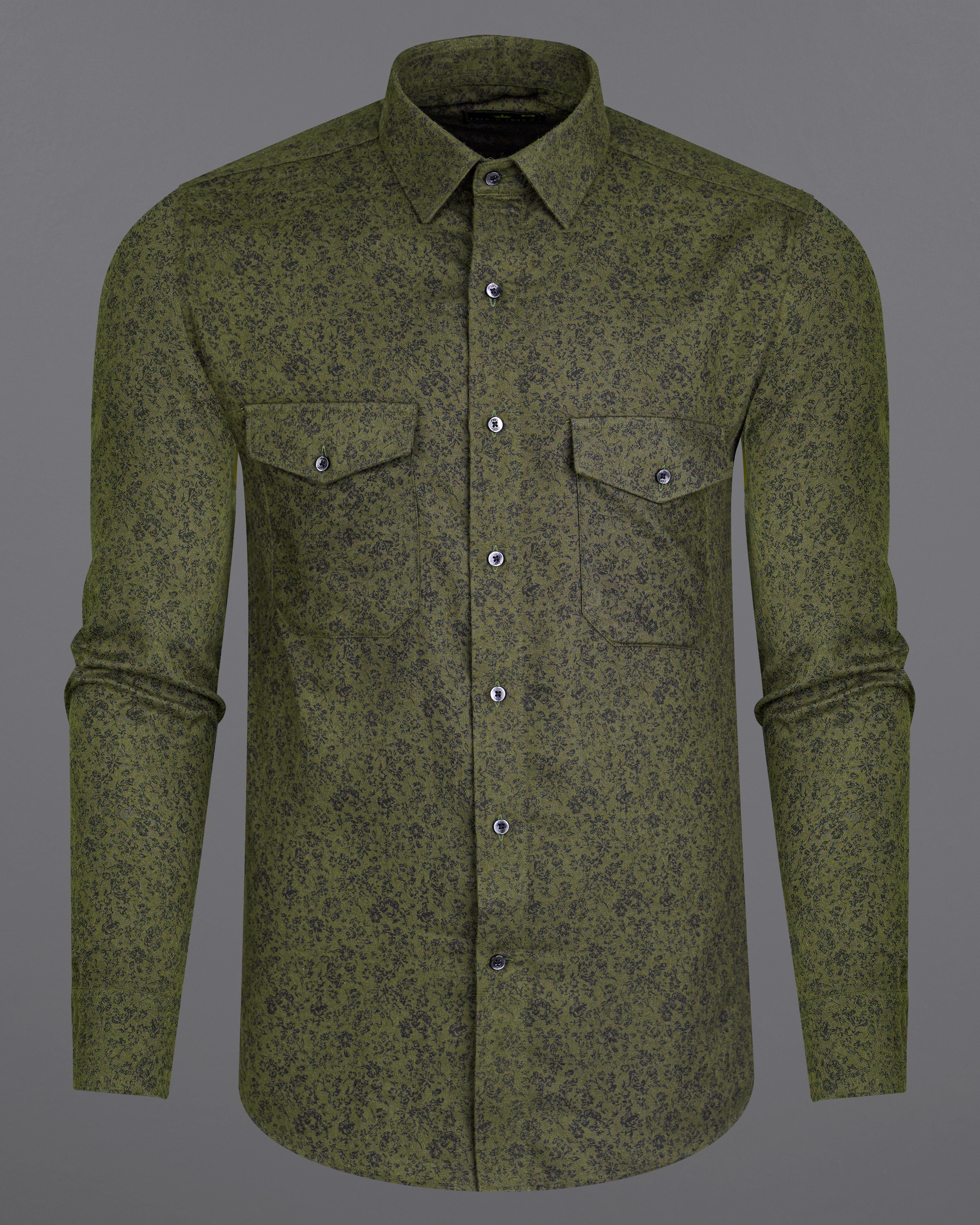 Taupe Green Ditsy Printed Flannel Designer Overshirt  8450-OS-FP-38,8450-OS-FP-H-38,8450-OS-FP-39,8450-OS-FP-H-39,8450-OS-FP-40,8450-OS-FP-H-40,8450-OS-FP-42,8450-OS-FP-H-42,8450-OS-FP-44,8450-OS-FP-H-44,8450-OS-FP-46,8450-OS-FP-H-46,8450-OS-FP-48,8450-OS-FP-H-48,8450-OS-FP-50,8450-OS-FP-H-50,8450-OS-FP-52,8450-OS-FP-H-52