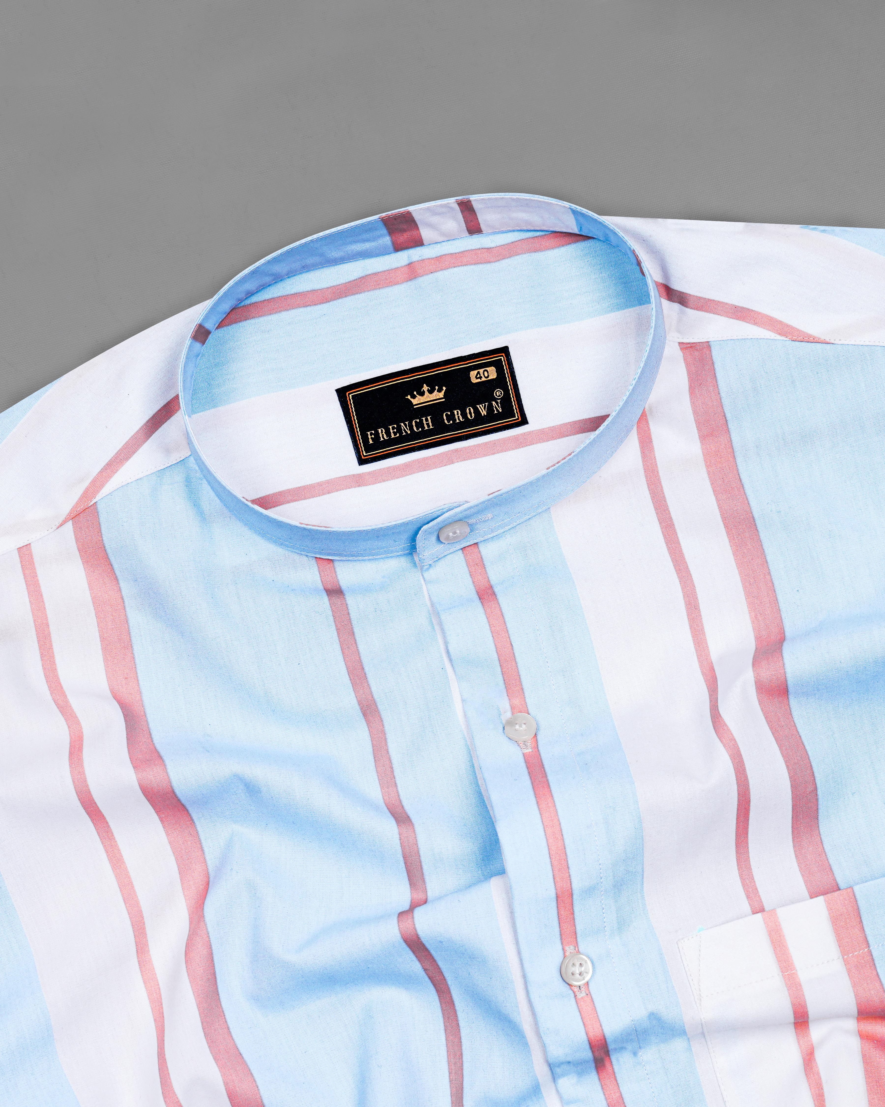 Bright White with Tropical Sky Blue and Daisy Pink Striped Premium Cotton Shirt 8453-M-38,8453-M-H-38,8453-M-39,8453-M-H-39,8453-M-40,8453-M-H-40,8453-M-42,8453-M-H-42,8453-M-44,8453-M-H-44,8453-M-46,8453-M-H-46,8453-M-48,8453-M-H-48,8453-M-50,8453-M-H-50,8453-M-52,8453-M-H-52