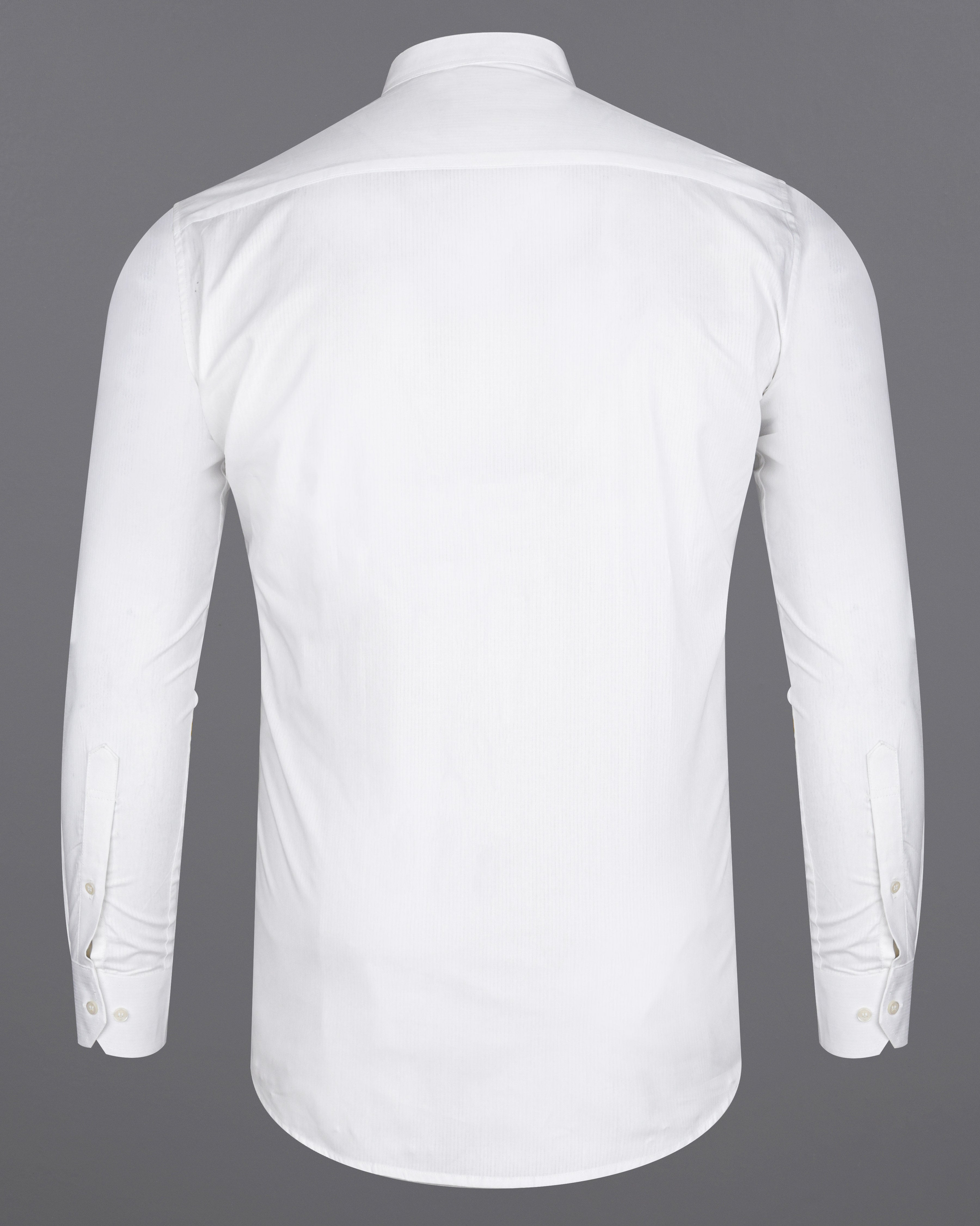 もん REFINEMENT FORM SHIRT 白ホワイト Bright White Formal/Casual Textured Premium Cotton Shirt For Men