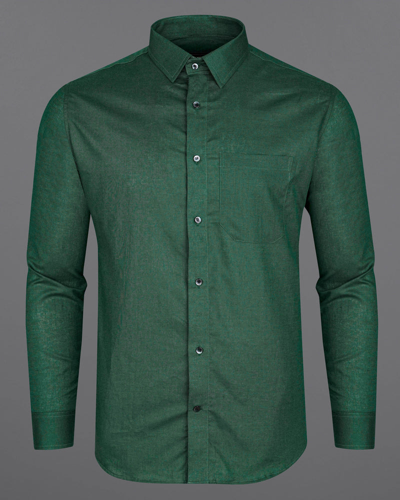 EVERGLADE GREEN LUXURIOUS LINEN SHIRT
