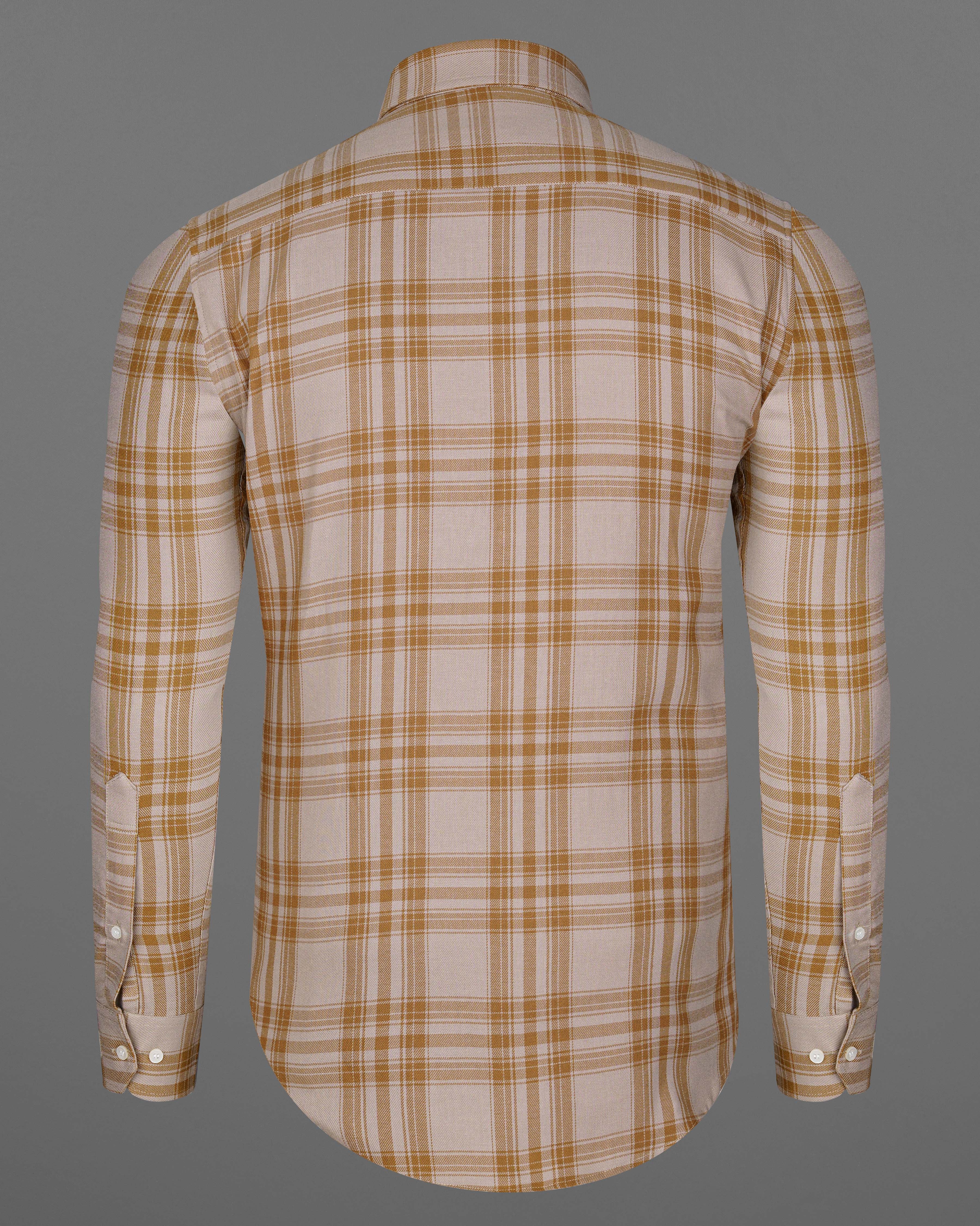 Turkey Cream with Curry Brown Twill Plaid Premium Cotton Shirt 8462-BD-38,8462-BD-H-38,8462-BD-39,8462-BD-H-39,8462-BD-40,8462-BD-H-40,8462-BD-42,8462-BD-H-42,8462-BD-44,8462-BD-H-44,8462-BD-46,8462-BD-H-46,8462-BD-48,8462-BD-H-48,8462-BD-50,8462-BD-H-50,8462-BD-52,8462-BD-H-52