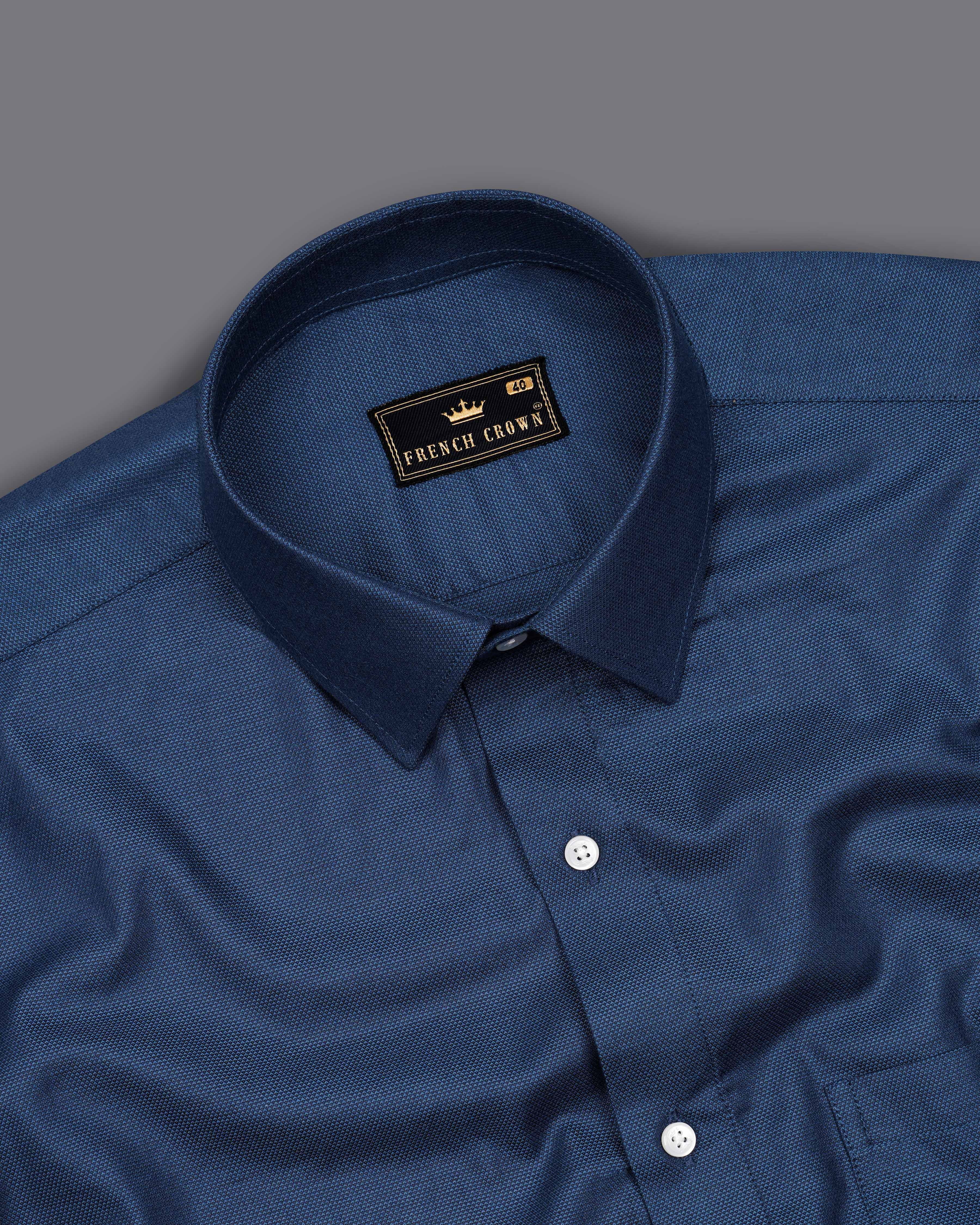 Cloud Burst Navy Blue Dobby Textured Premium Giza Cotton Shirt 8463-38,8463-H-38,8463-39,8463-H-39,8463-40,8463-H-40,8463-42,8463-H-42,8463-44,8463-H-44,8463-46,8463-H-46,8463-48,8463-H-48,8463-50,8463-H-50,8463-52,8463-H-52