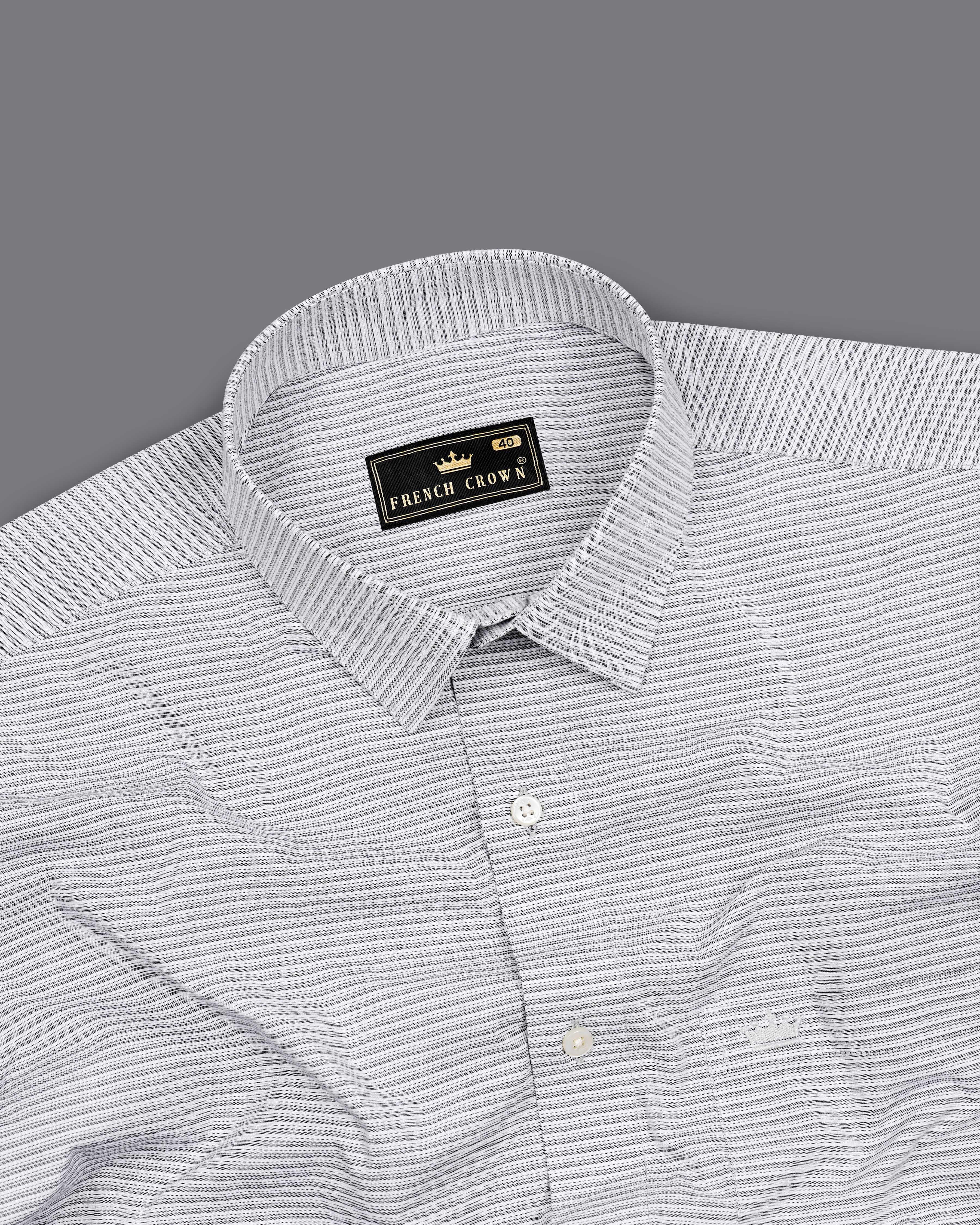 Battleship Silver and White Twill Striped Premium Cotton Shirt  8501-38,8501-H-38,8501-39,8501-H-39,8501-40,8501-H-40,8501-42,8501-H-42,8501-44,8501-H-44,8501-46,8501-H-46,8501-48,8501-H-48,8501-50,8501-H-50,8501-52,8501-H-52