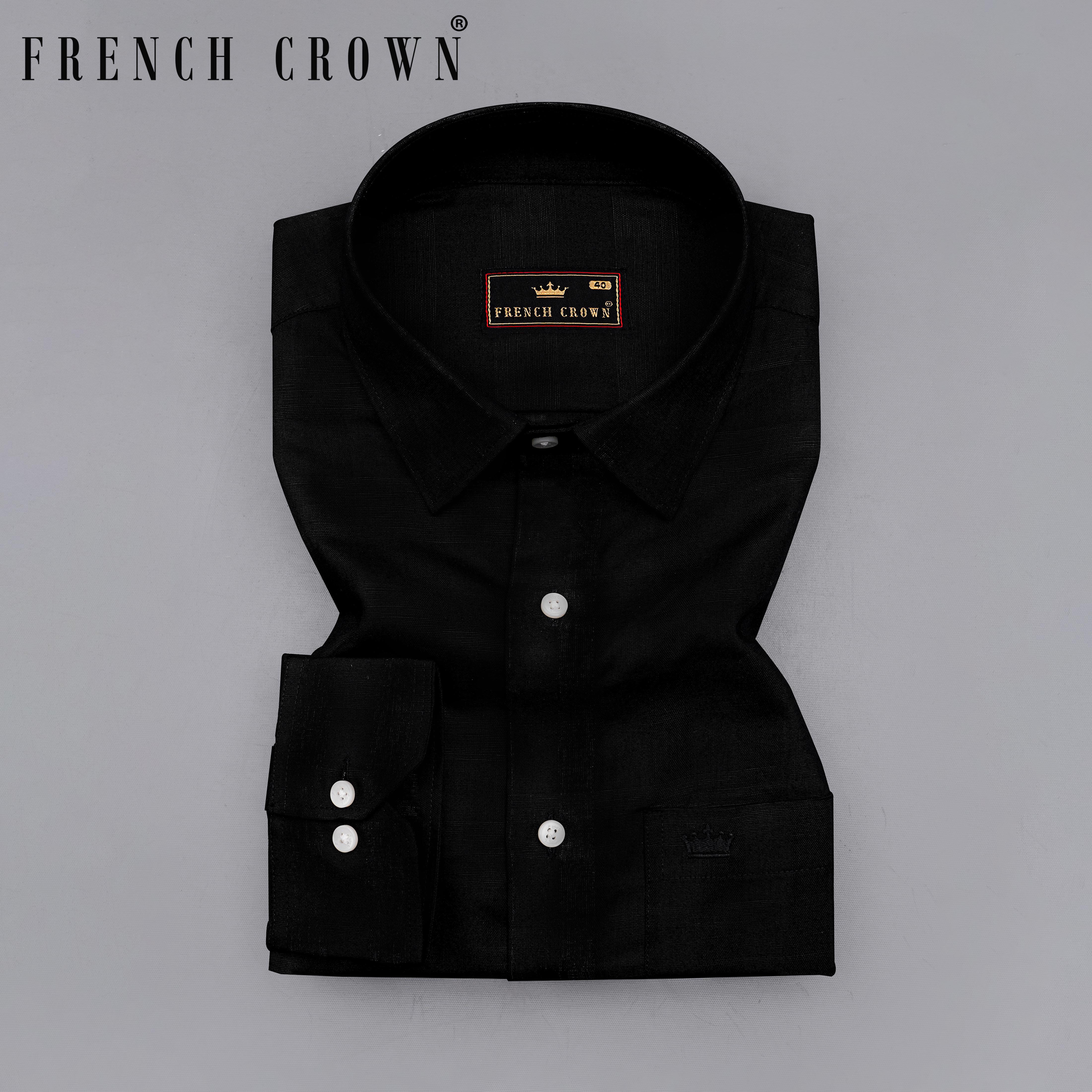 Jade Black Luxurious Linen Shirt