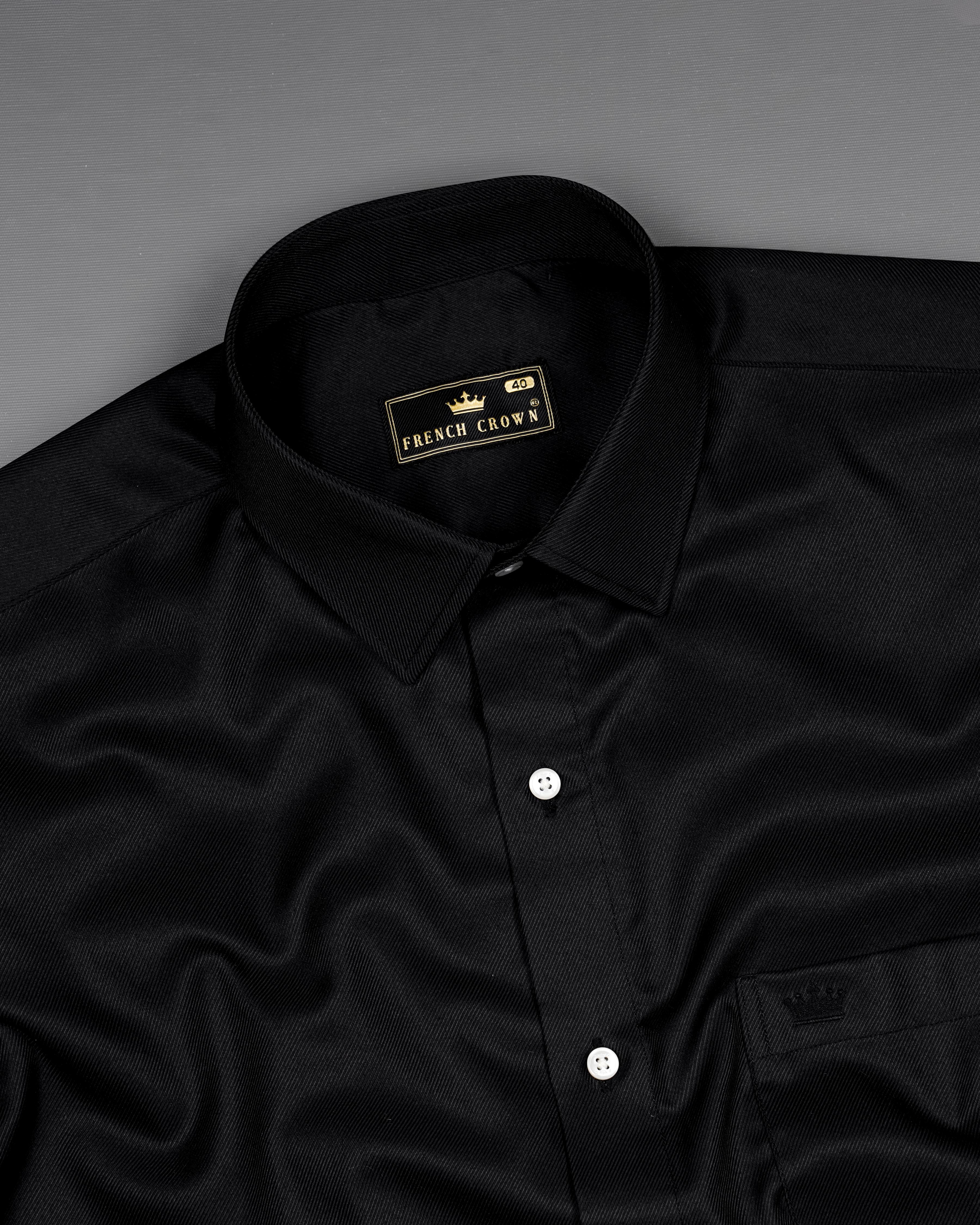 Jade Black Twill Premium Cotton Shirt 8519-38,8519-H-38,8519-39,8519-H-39,8519-40,8519-H-40,8519-42,8519-H-42,8519-44,8519-H-44,8519-46,8519-H-46,8519-48,8519-H-48,8519-50,8519-H-50,8519-52,8519-H-52