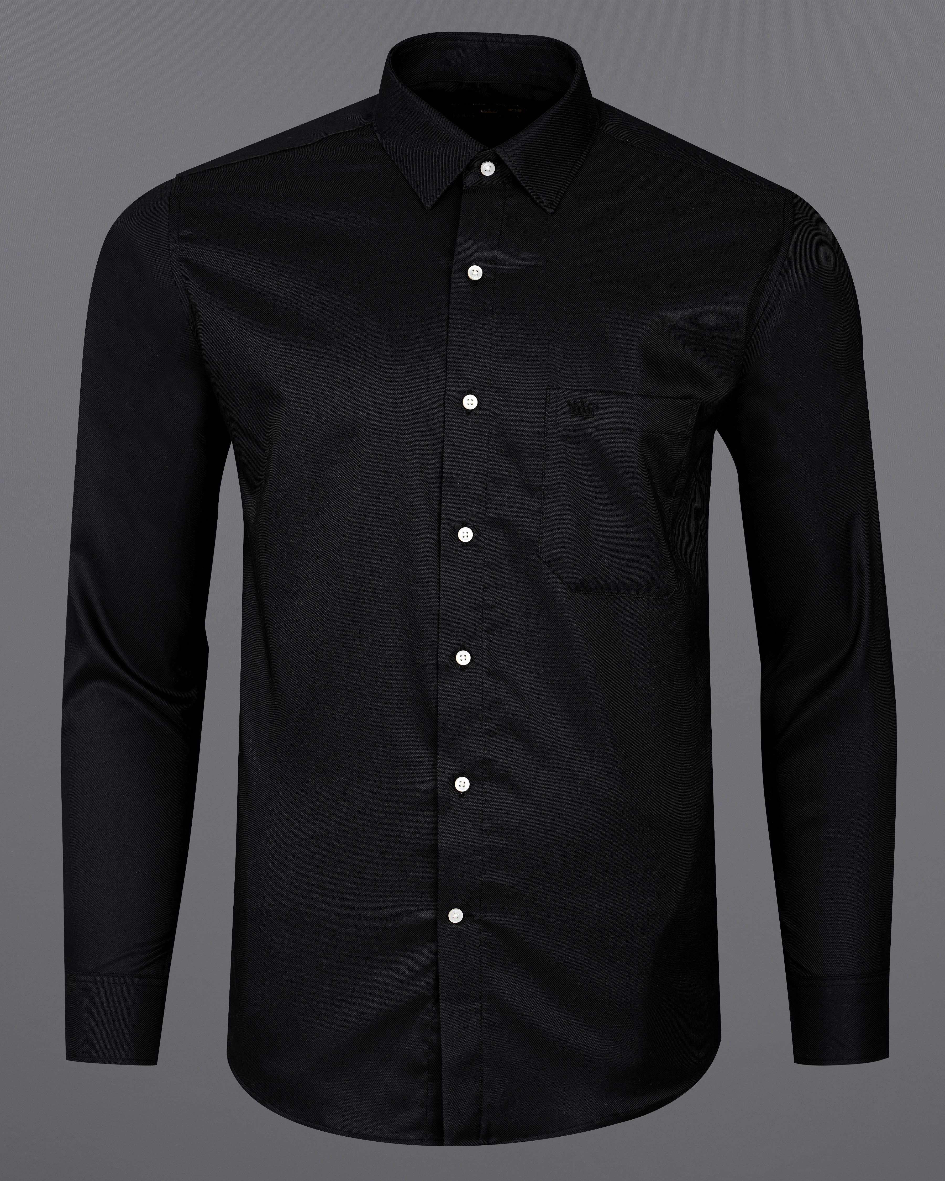 Jade Black Twill Premium Cotton Shirt 8519-38,8519-H-38,8519-39,8519-H-39,8519-40,8519-H-40,8519-42,8519-H-42,8519-44,8519-H-44,8519-46,8519-H-46,8519-48,8519-H-48,8519-50,8519-H-50,8519-52,8519-H-52