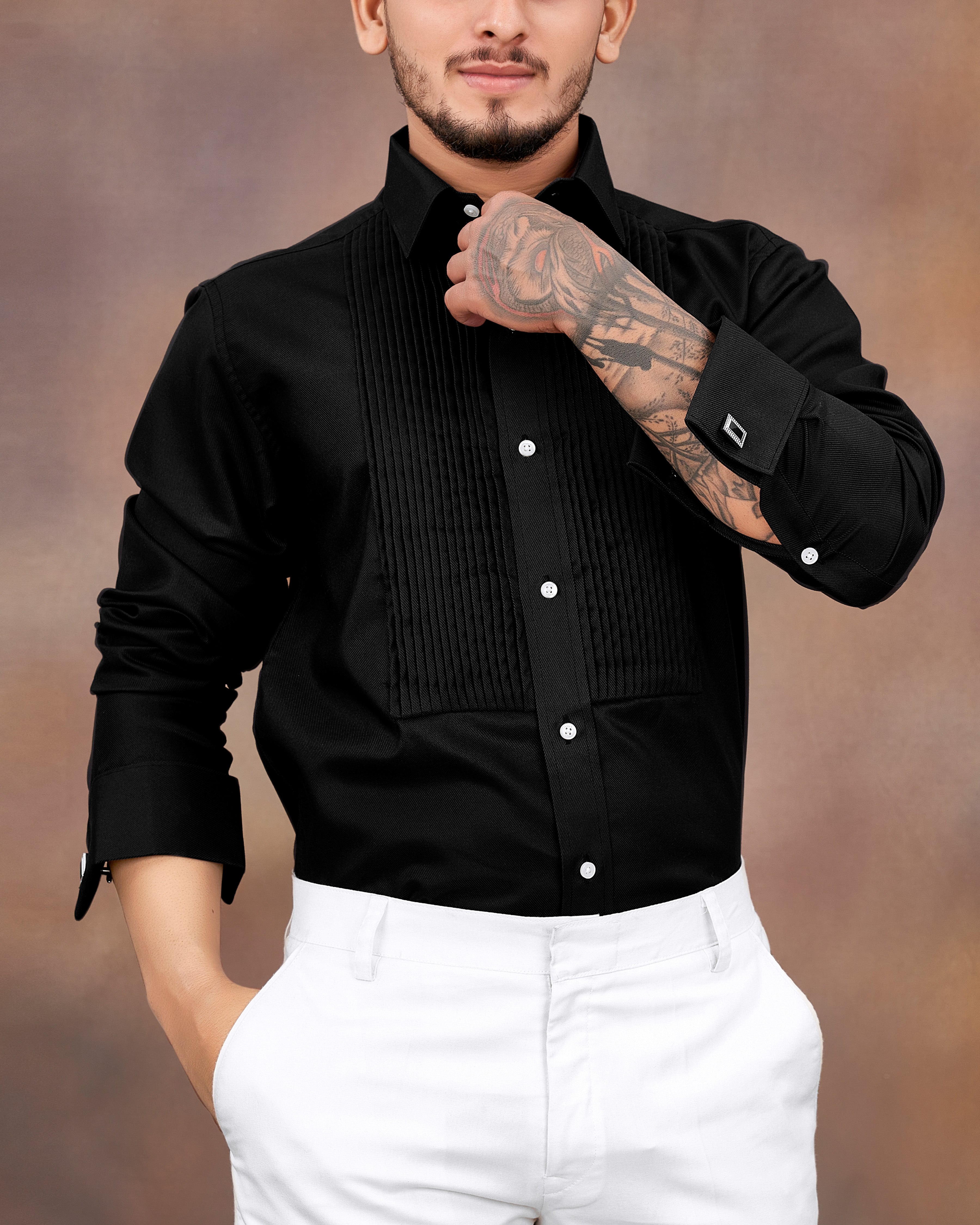 Mens black cheap dinner shirt