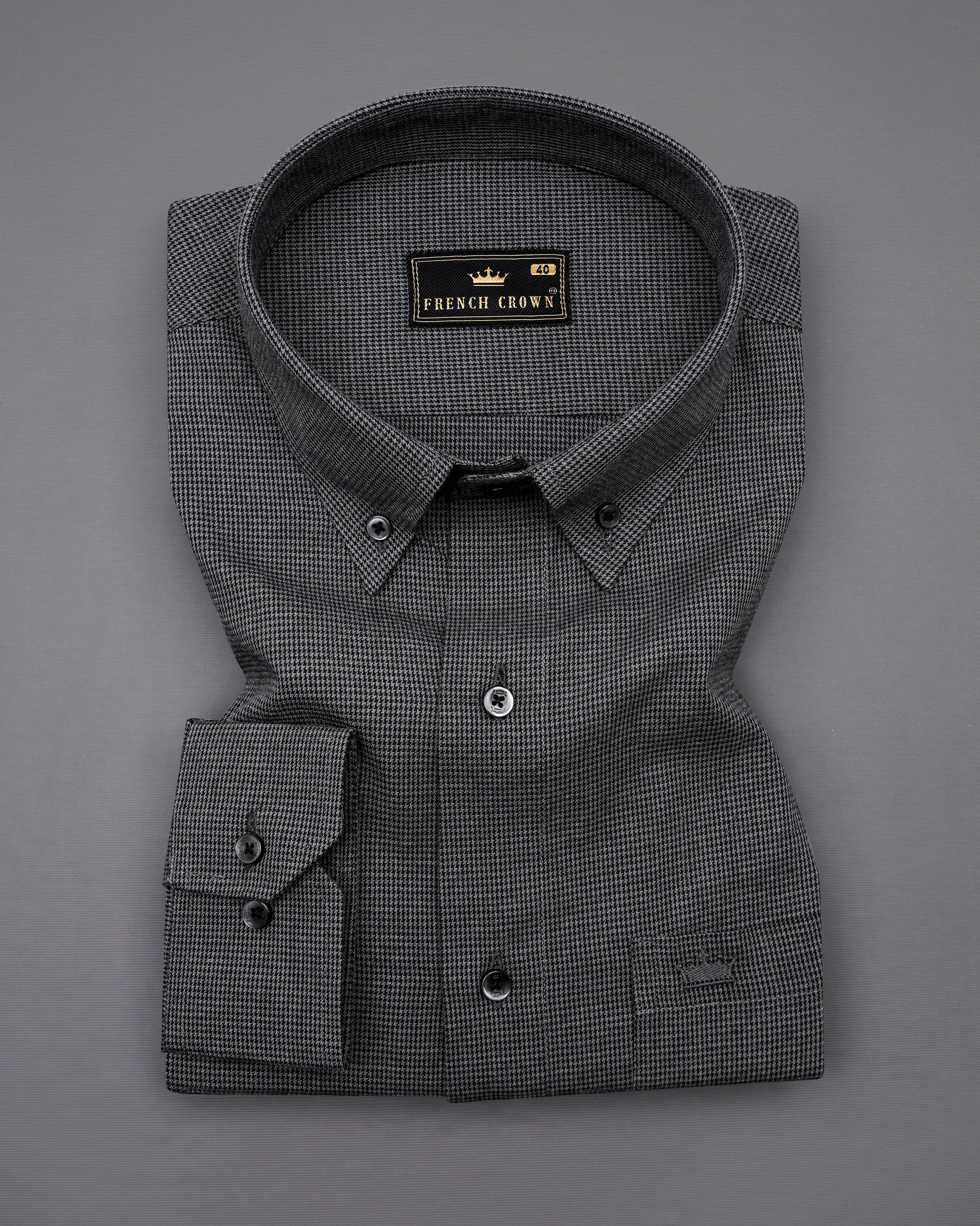 Gravel Grey Houndstooth Shirt  8563-BD-BLK-38,8563-BD-BLK-H-38,8563-BD-BLK-39,8563-BD-BLK-H-39,8563-BD-BLK-40,8563-BD-BLK-H-40,8563-BD-BLK-42,8563-BD-BLK-H-42,8563-BD-BLK-44,8563-BD-BLK-H-44,8563-BD-BLK-46,8563-BD-BLK-H-46,8563-BD-BLK-48,8563-BD-BLK-H-48,8563-BD-BLK-50,8563-BD-BLK-H-50,8563-BD-BLK-52,8563-BD-BLK-H-52