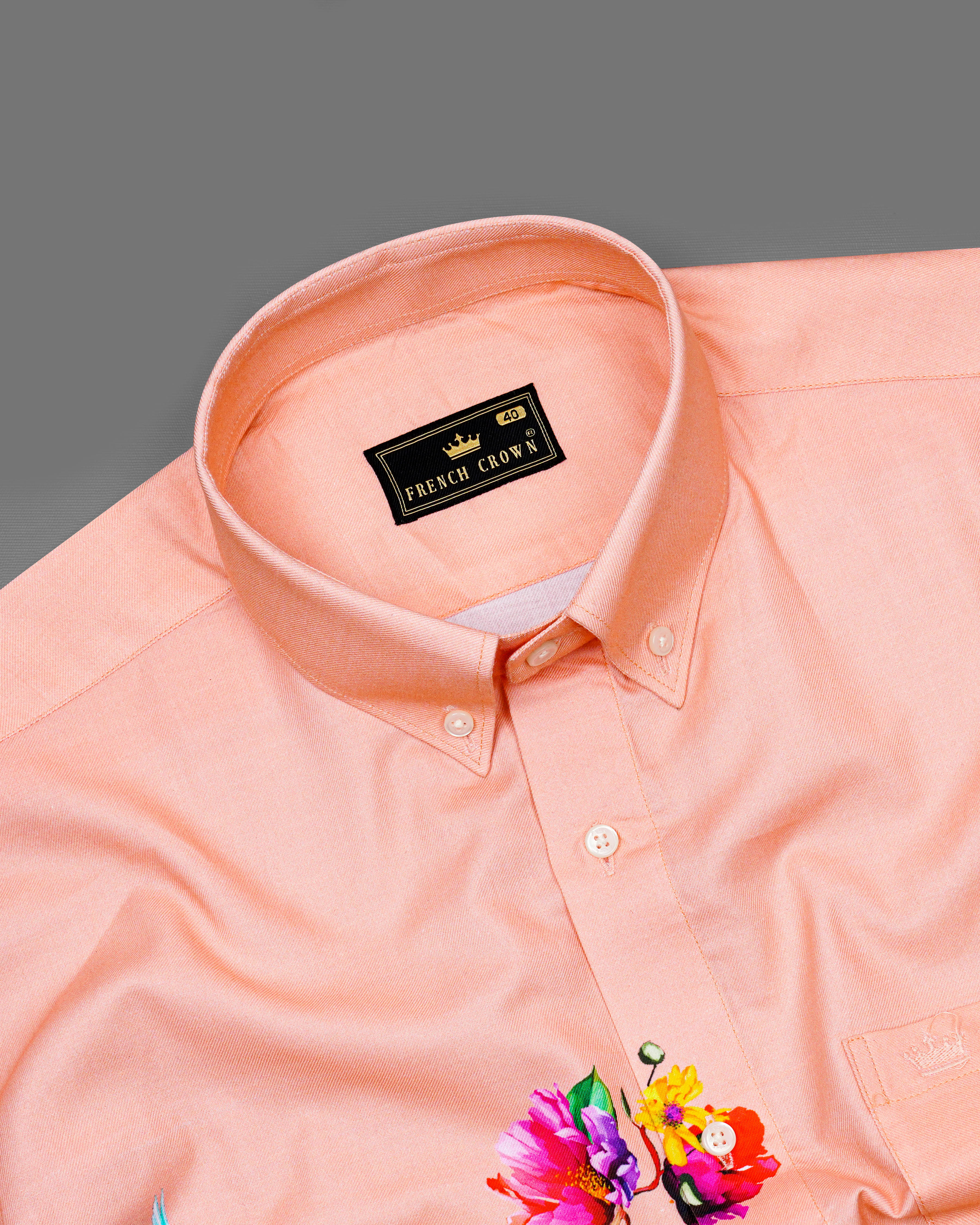 Cashmere Peach Twill Tropical Printed Premium Cotton Designer Shirt  8592-BD-P579-38,8592-BD-P579-H-38,8592-BD-P579-39,8592-BD-P579-H-39,8592-BD-P579-40,8592-BD-P579-H-40,8592-BD-P579-42,8592-BD-P579-H-42,8592-BD-P579-44,8592-BD-P579-H-44,8592-BD-P579-46,8592-BD-P579-H-46,8592-BD-P579-48,8592-BD-P579-H-48,8592-BD-P579-50,8592-BD-P579-H-50,8592-BD-P579-52,8592-BD-P579-H-52