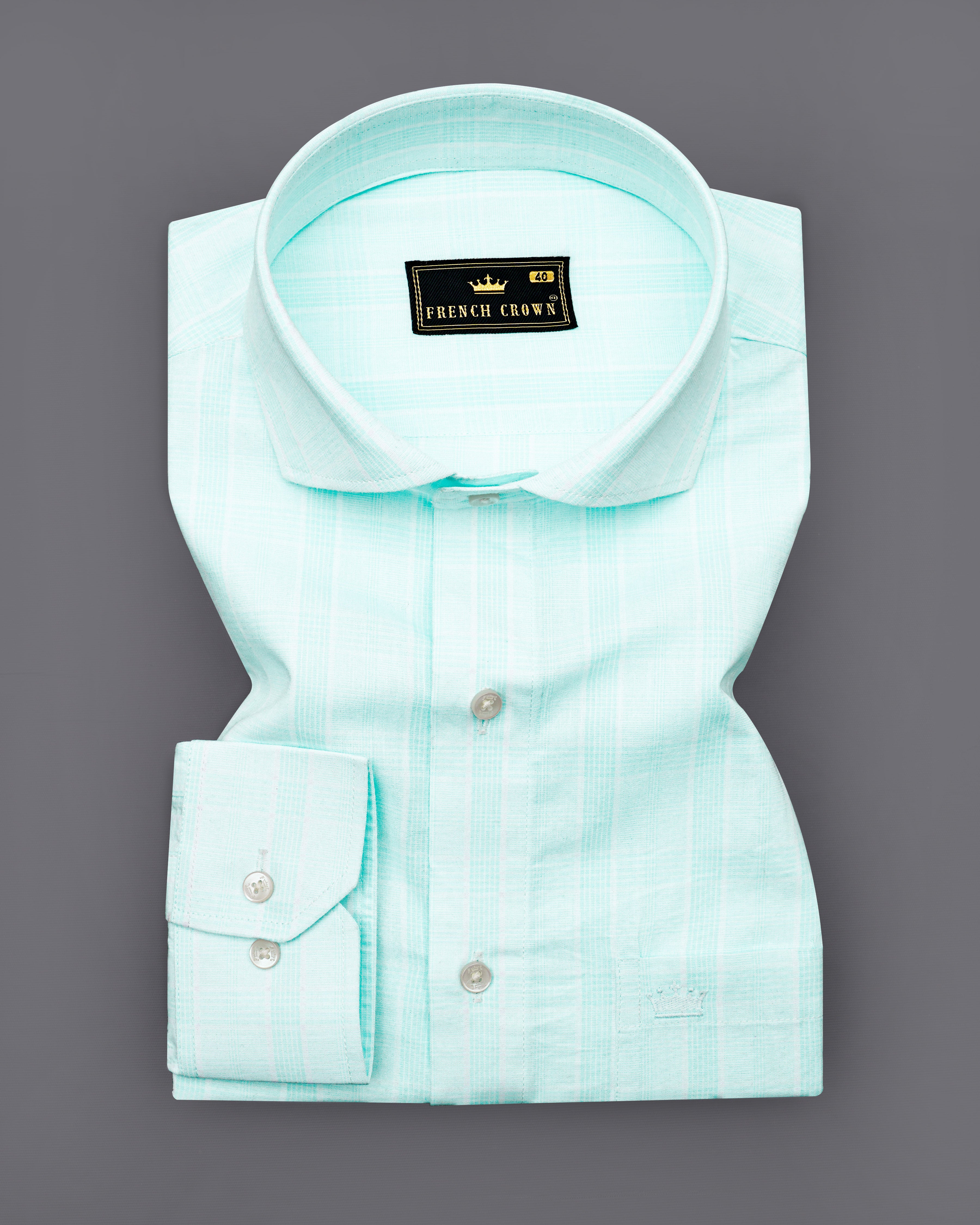 Iceberg Aqua Blue Striped Premium Cotton Shirt  8597-CA-38,8597-CA-H-38,8597-CA-39,8597-CA-H-39,8597-CA-40,8597-CA-H-40,8597-CA-42,8597-CA-H-42,8597-CA-44,8597-CA-H-44,8597-CA-46,8597-CA-H-46,8597-CA-48,8597-CA-H-48,8597-CA-50,8597-CA-H-50,8597-CA-52,8597-CA-H-52