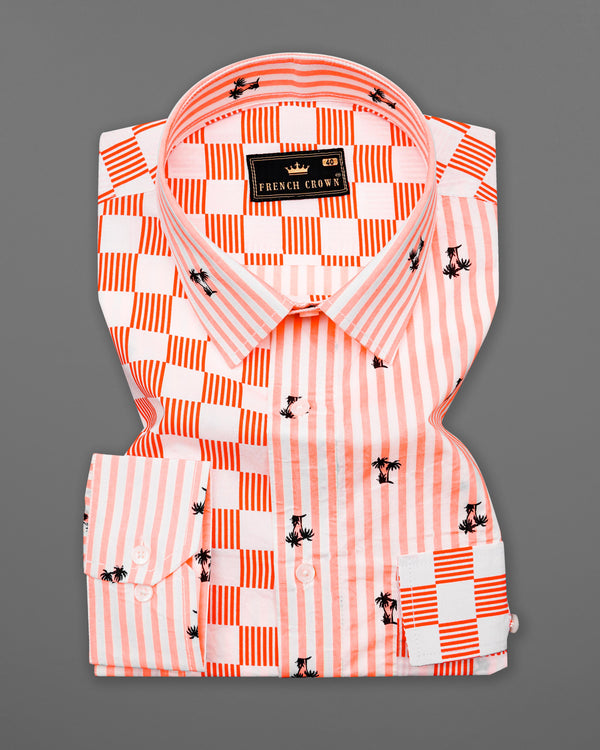 Scarlet Red with White Checked and Striped Premium Cotton Designer Shirt  8598-FP-P147-38,8598-FP-P147-H-38,8598-FP-P147-39,8598-FP-P147-H-39,8598-FP-P147-40,8598-FP-P147-H-40,8598-FP-P147-42,8598-FP-P147-H-42,8598-FP-P147-44,8598-FP-P147-H-44,8598-FP-P147-46,8598-FP-P147-H-46,8598-FP-P147-48,8598-FP-P147-H-48,8598-FP-P147-50,8598-FP-P147-H-50,8598-FP-P147-52,8598-FP-P147-H-52