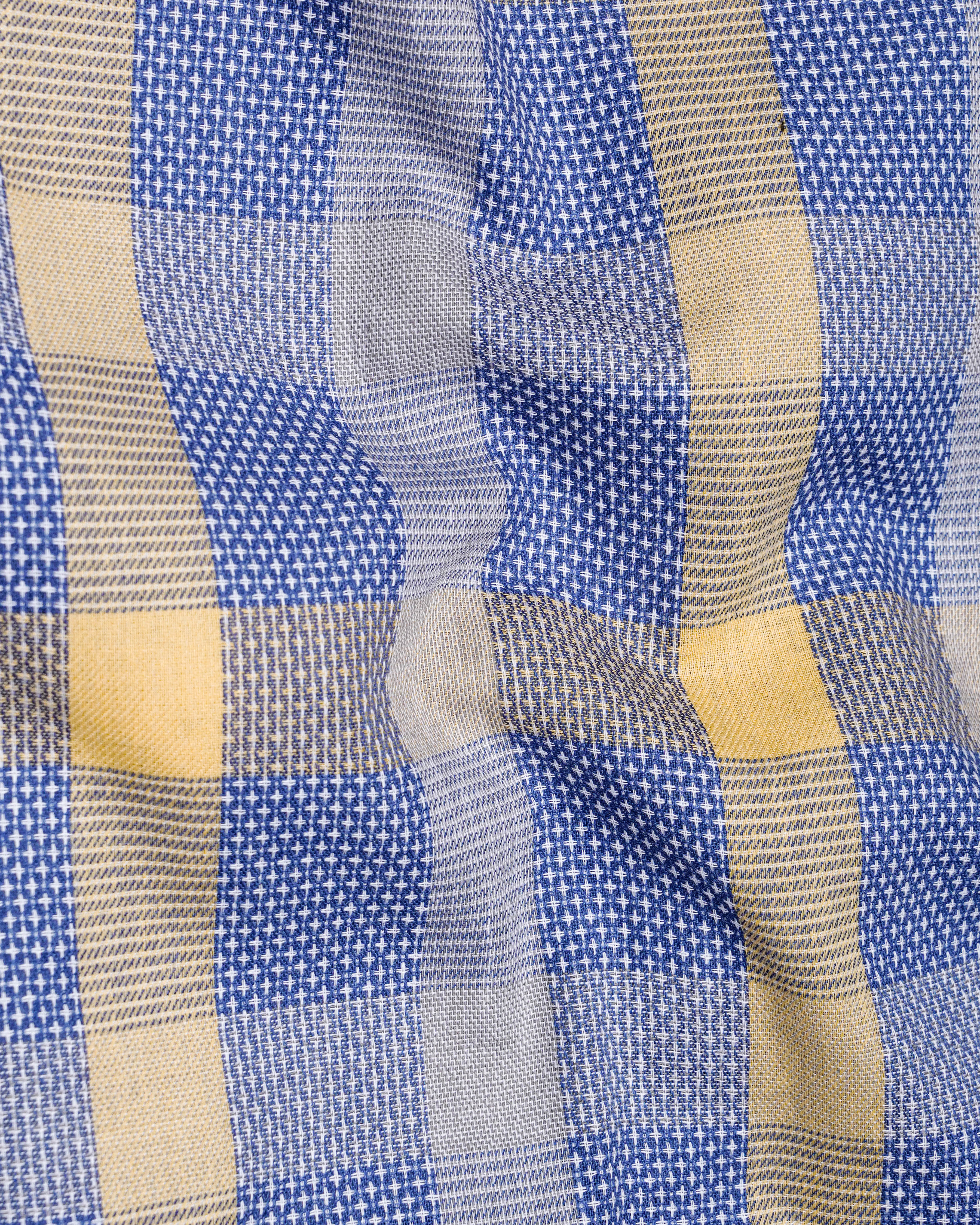 Glaucous Blue with Chardonnay Yellow Checked Dobby Kurta Shirt  8620-KS-38,8620-KS-H-38,8620-KS-39,8620-KS-H-39,8620-KS-40,8620-KS-H-40,8620-KS-42,8620-KS-H-42,8620-KS-44,8620-KS-H-44,8620-KS-46,8620-KS-H-46,8620-KS-48,8620-KS-H-48,8620-KS-50,8620-KS-H-50,8620-KS-52,8620-KS-H-52