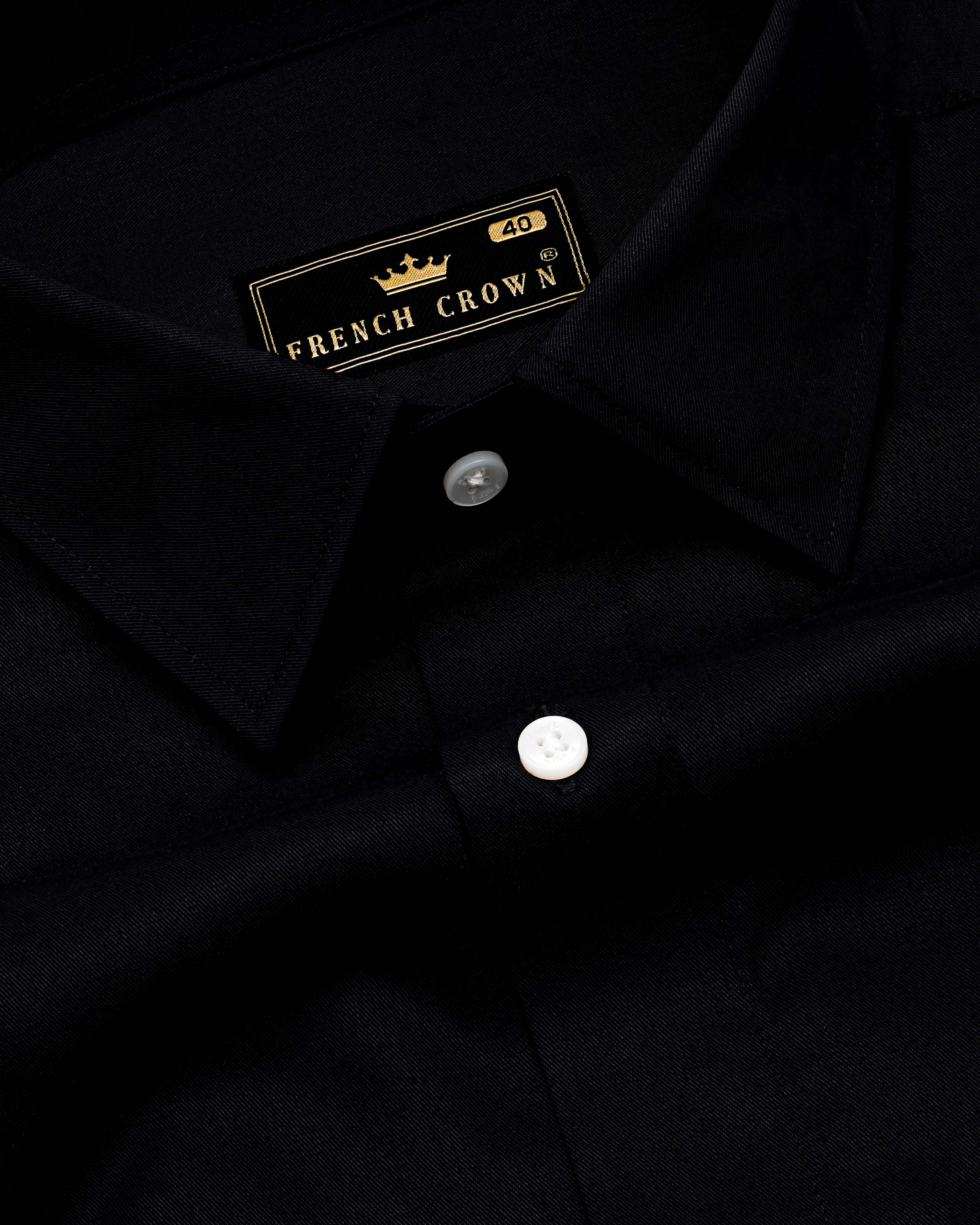 Jade Black Formal/Casual Plain-Solid Premium Cotton Shirt For Men