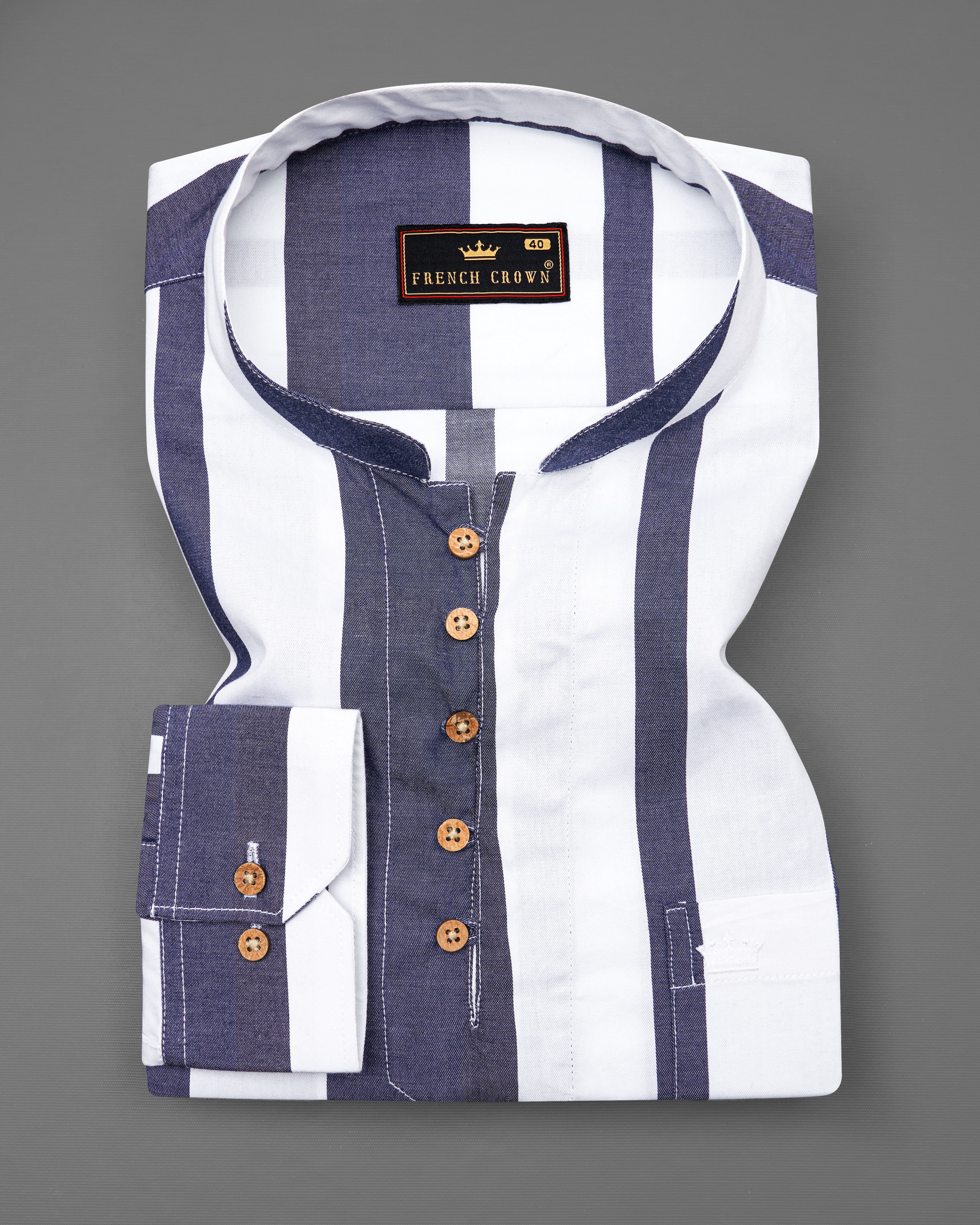 Bright White with Vampire Blue Striped Royal Oxford Kurta Shirt  8705-KS-38,8705-KS-H-38,8705-KS-39,8705-KS-H-39,8705-KS-40,8705-KS-H-40,8705-KS-42,8705-KS-H-42,8705-KS-44,8705-KS-H-44,8705-KS-46,8705-KS-H-46,8705-KS-48,8705-KS-H-48,8705-KS-50,8705-KS-H-50,8705-KS-52,8705-KS-H-52