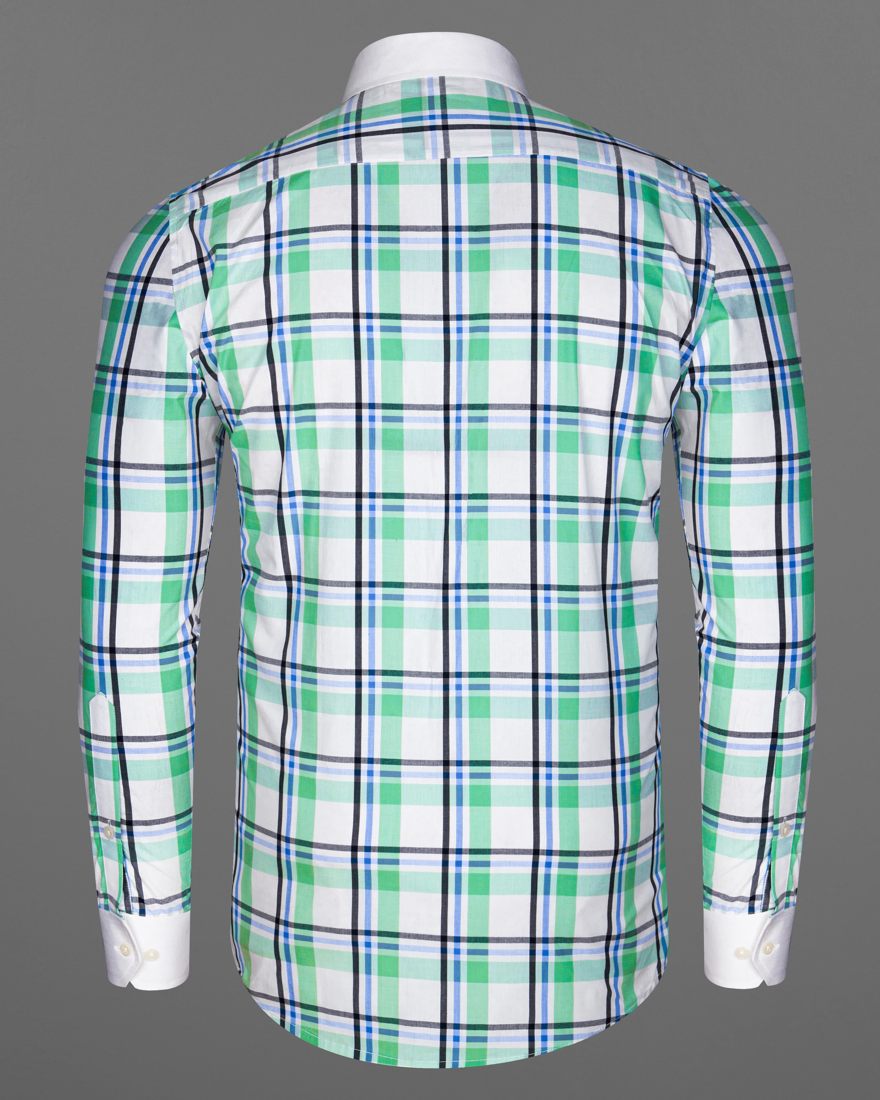 Bright White with Oxley Green and Black Windowpane Premium Cotton Shirt 8711-WCC-38, 8711-WCC-H-38, 8711-WCC-39, 8711-WCC-H-39, 8711-WCC-40, 8711-WCC-H-40, 8711-WCC-42, 8711-WCC-H-42, 8711-WCC-44, 8711-WCC-H-44, 8711-WCC-46, 8711-WCC-H-46, 8711-WCC-48, 8711-WCC-H-48, 8711-WCC-50, 8711-WCC-H-50, 8711-WCC-52, 8711-WCC-H-52