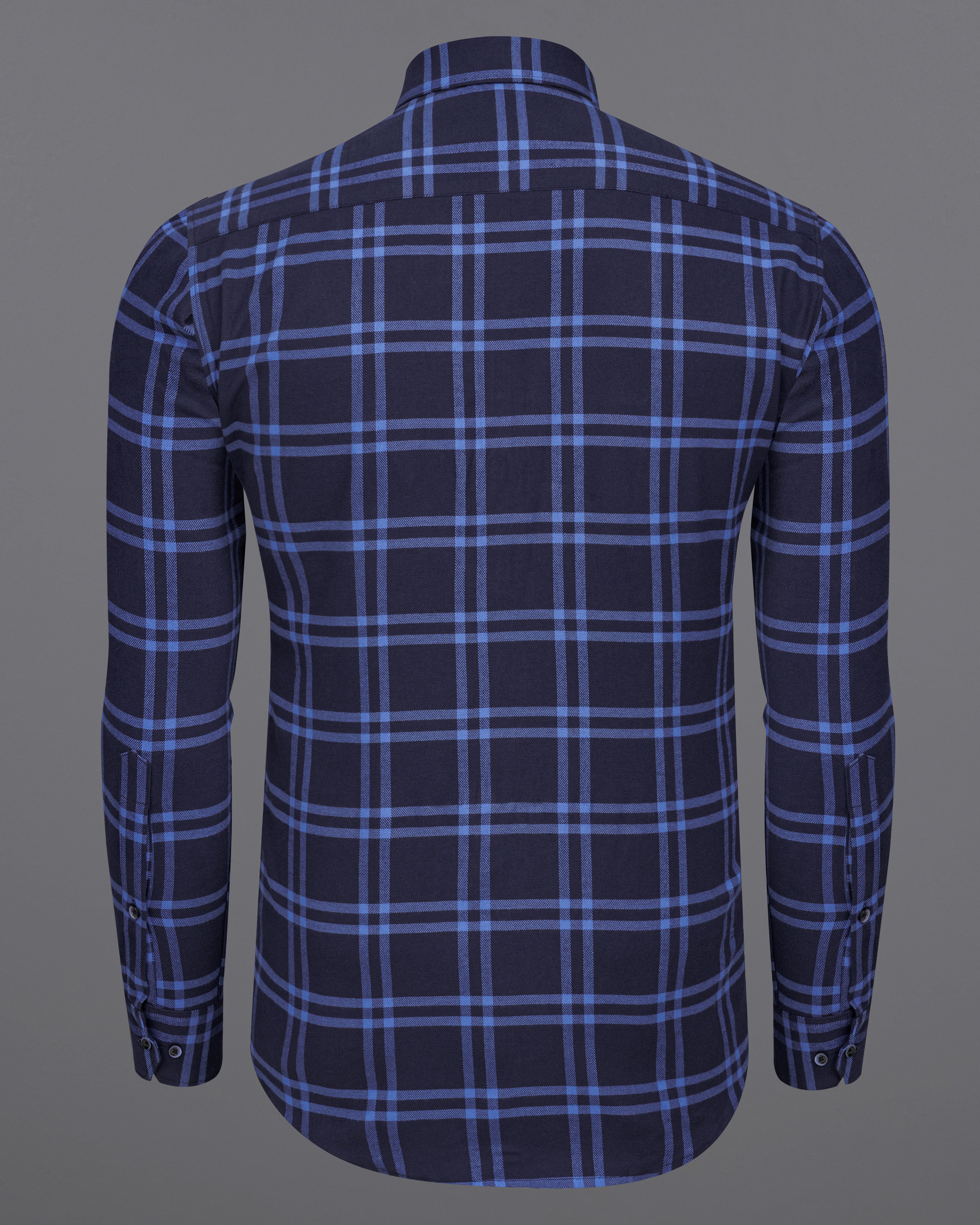 Baltic Navy Blue with Waikawa Blue Formal/Casual Checks-Plaid
