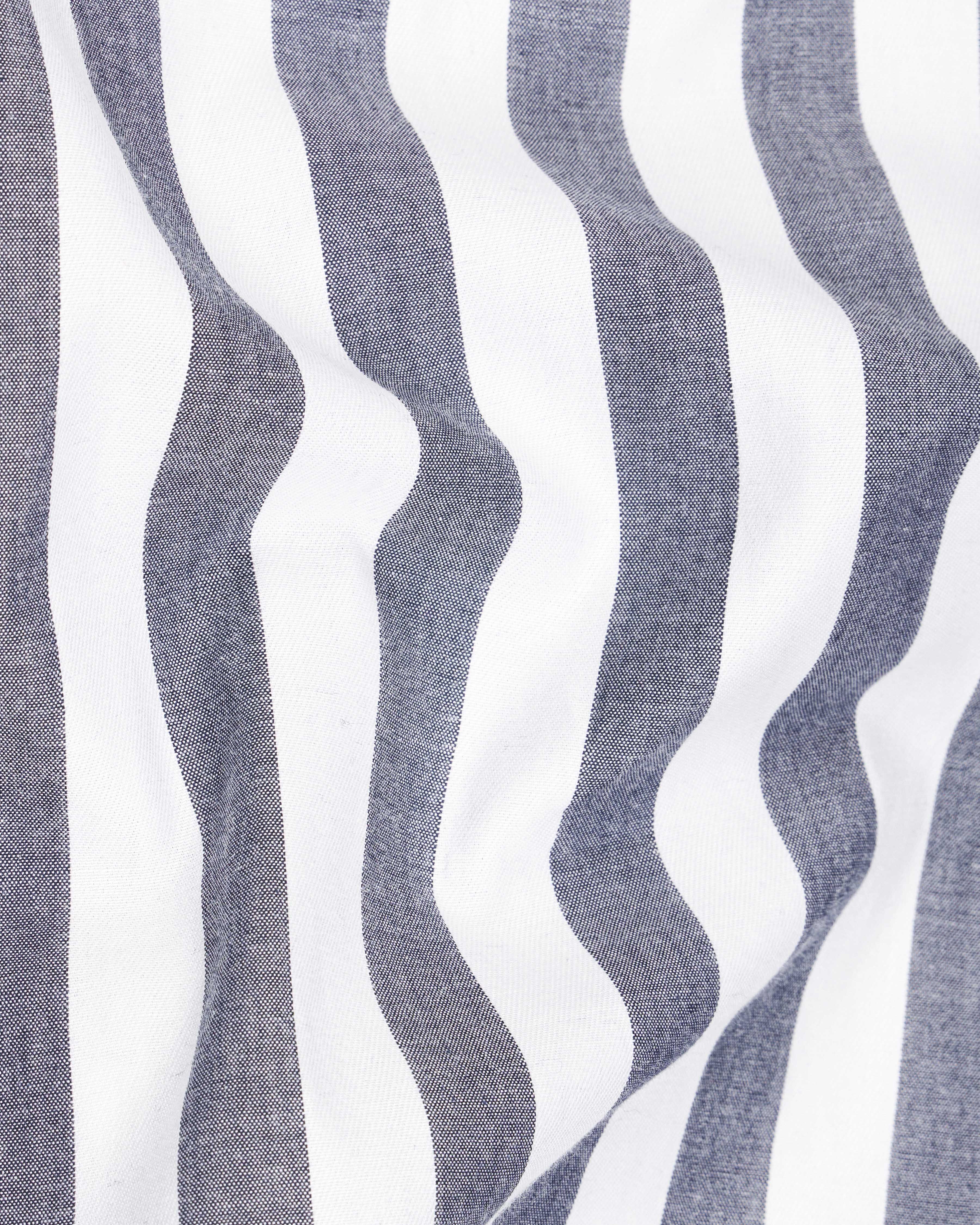  Bright White and Waterloo Gray Striped Premium Cotton Shirt 8768-CC-SS-38, 8768-CC-SS-39, 8768-CC-SS-40, 8768-CC-SS-42, 8768-CC-SS-44, 8768-CC-SS-46, 8768-CC-SS-48, 8768-CC-SS-50, 8768-CC-SS-52