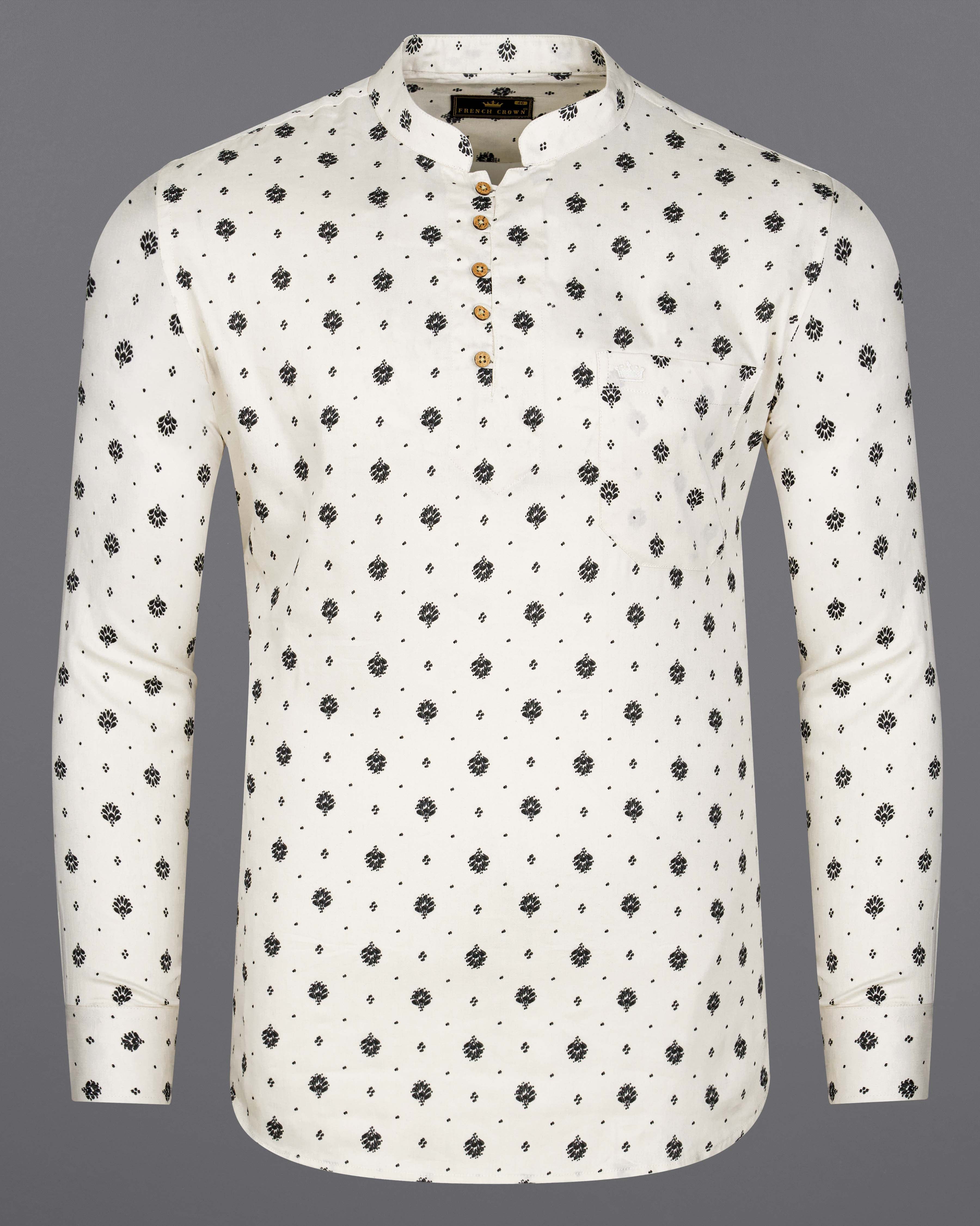 Merino Off White Twill Printed Kurta Shirt  8770-KS-38,8770-KS-H-38,8770-KS-39,8770-KS-H-39,8770-KS-40,8770-KS-H-40,8770-KS-42,8770-KS-H-42,8770-KS-44,8770-KS-H-44,8770-KS-46,8770-KS-H-46,8770-KS-48,8770-KS-H-48,8770-KS-50,8770-KS-H-50,8770-KS-52,8770-KS-H-52