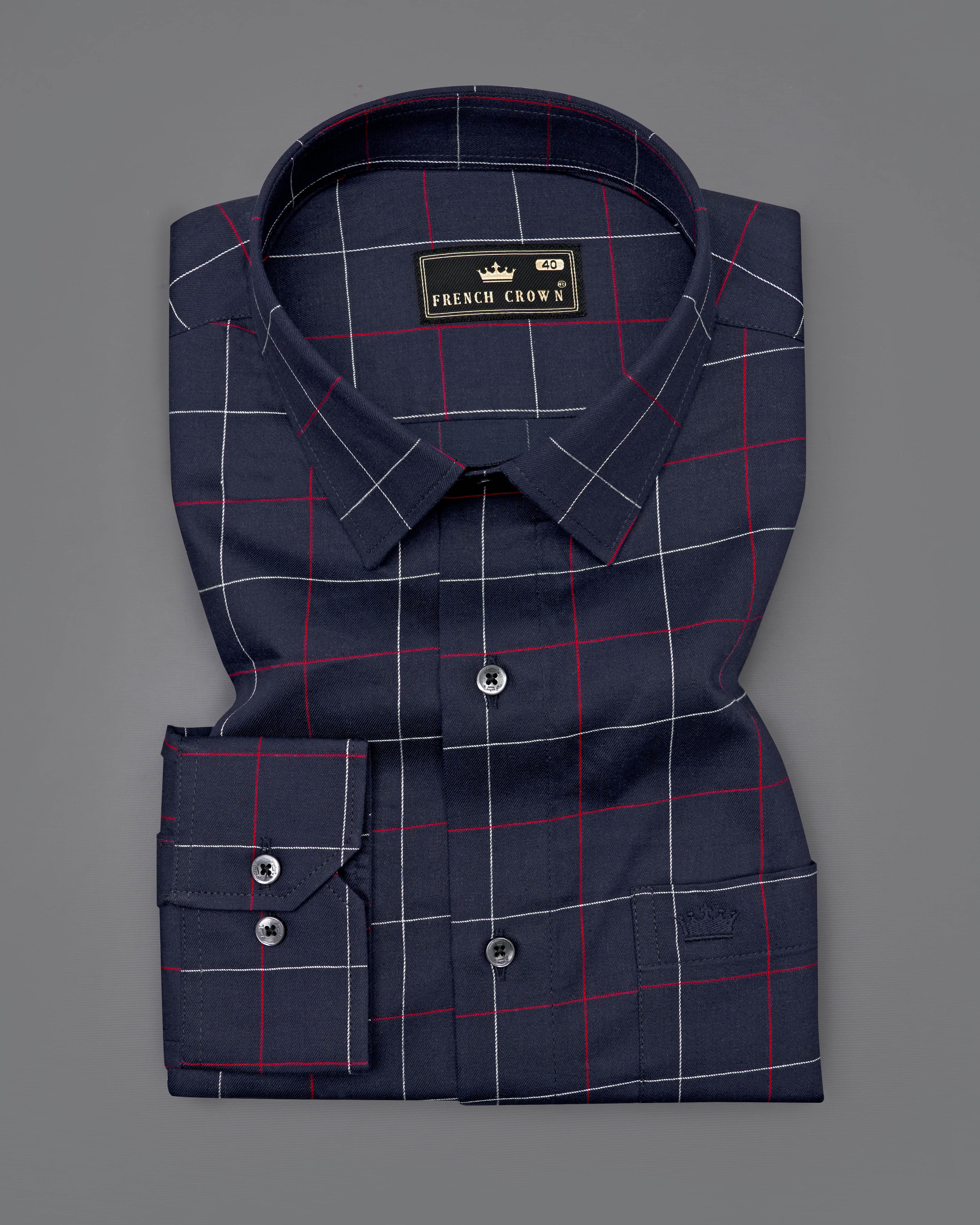 Gunmetal Blue Windowpane Twill Premium Cotton Shirt  8810-BLK-38,8810-BLK-H-38,8810-BLK-39,8810-BLK-H-39,8810-BLK-40,8810-BLK-H-40,8810-BLK-42,8810-BLK-H-42,8810-BLK-44,8810-BLK-H-44,8810-BLK-46,8810-BLK-H-46,8810-BLK-48,8810-BLK-H-48,8810-BLK-50,8810-BLK-H-50,8810-BLK-52,8810-BLK-H-52