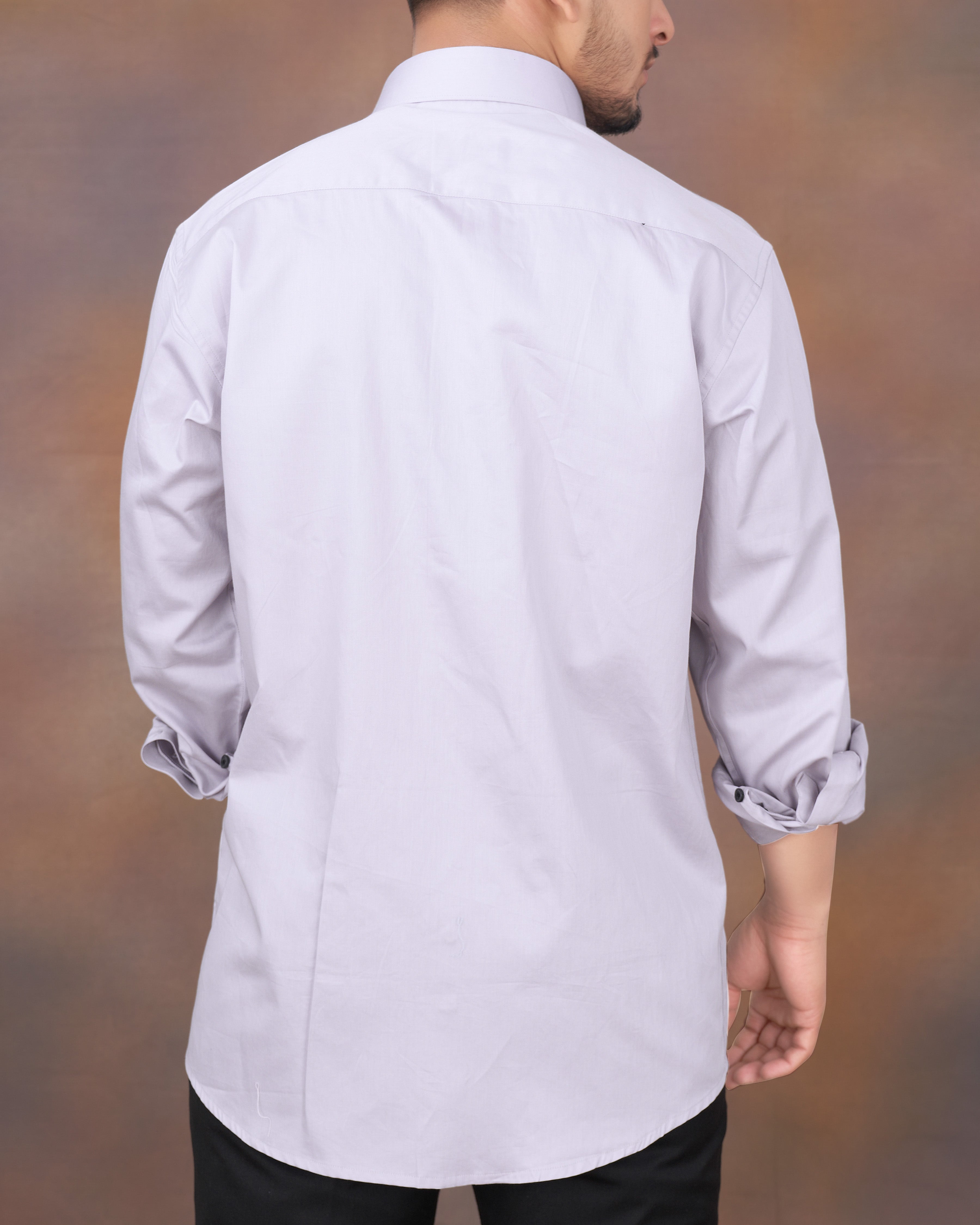 Pale Slate Lavender Subtle Sheen Super Soft Premium Cotton Shirt